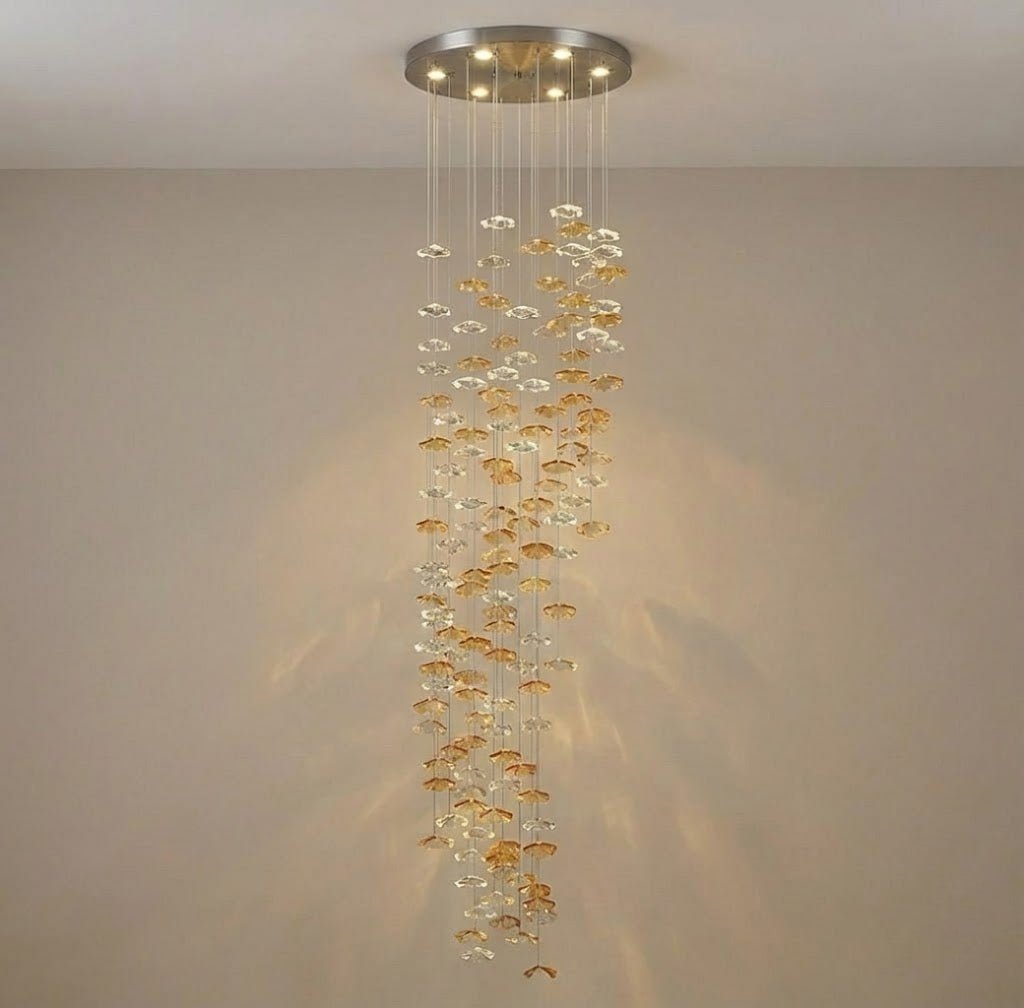 Tidal Stair Crystal Spiral Chandelier