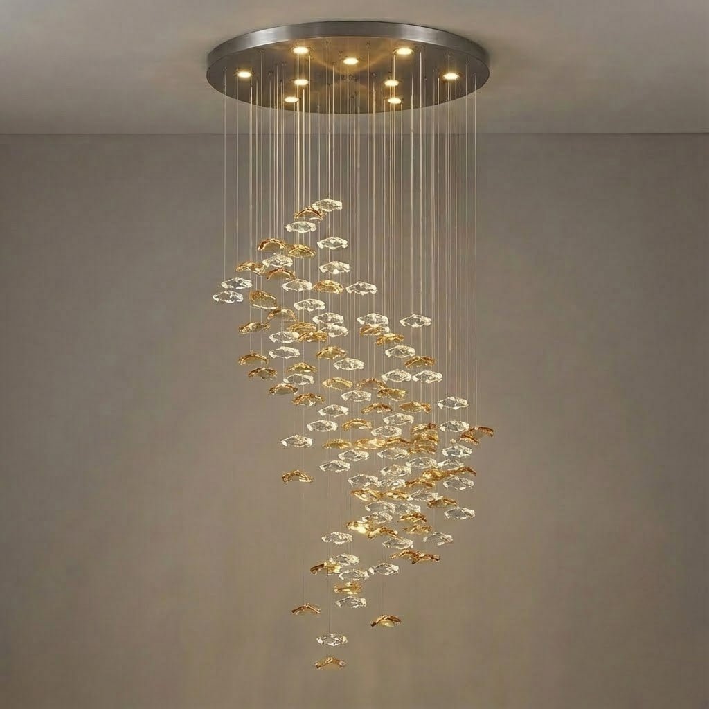 Tidal Stair Crystal Spiral Chandelier