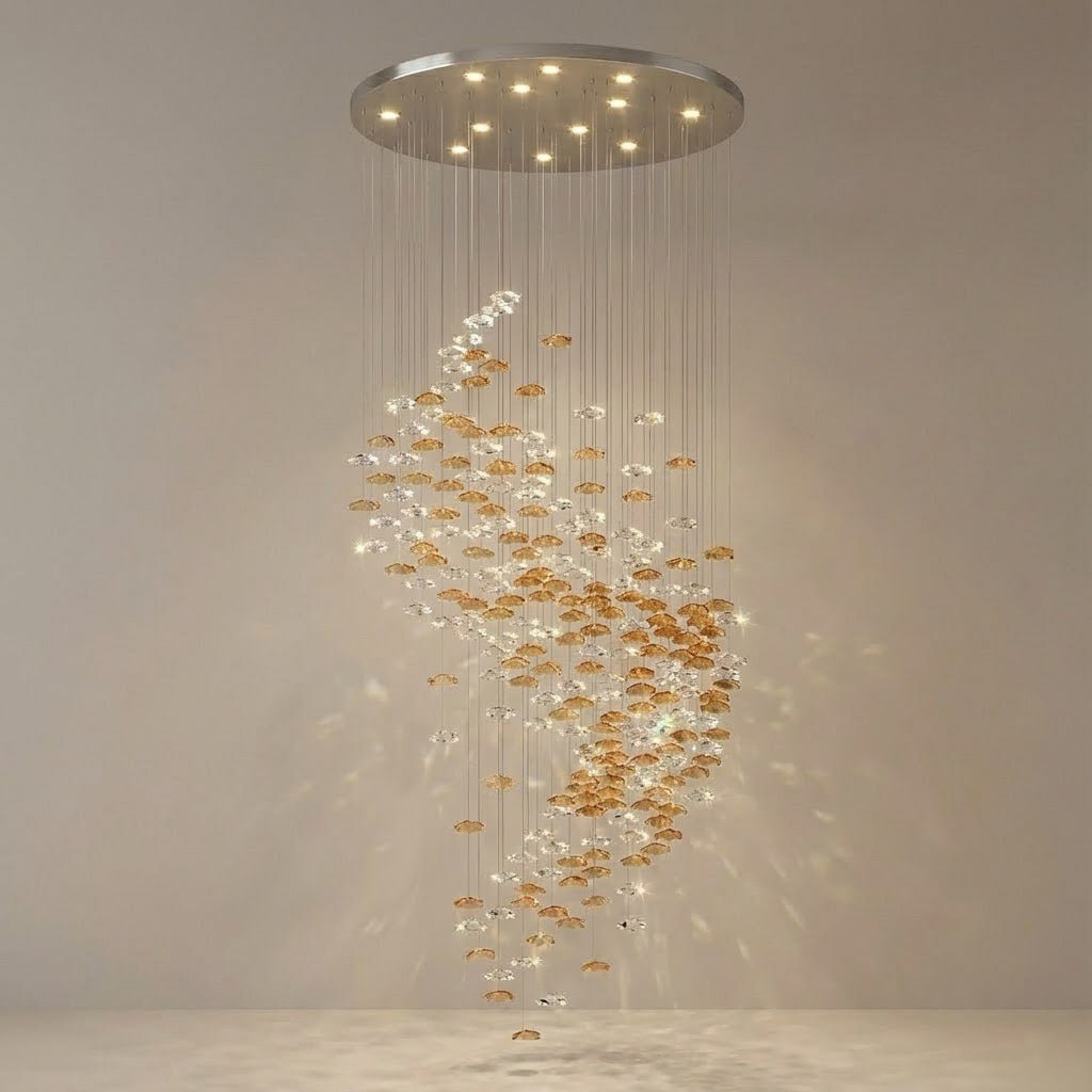 Tidal Stair Crystal Spiral Chandelier