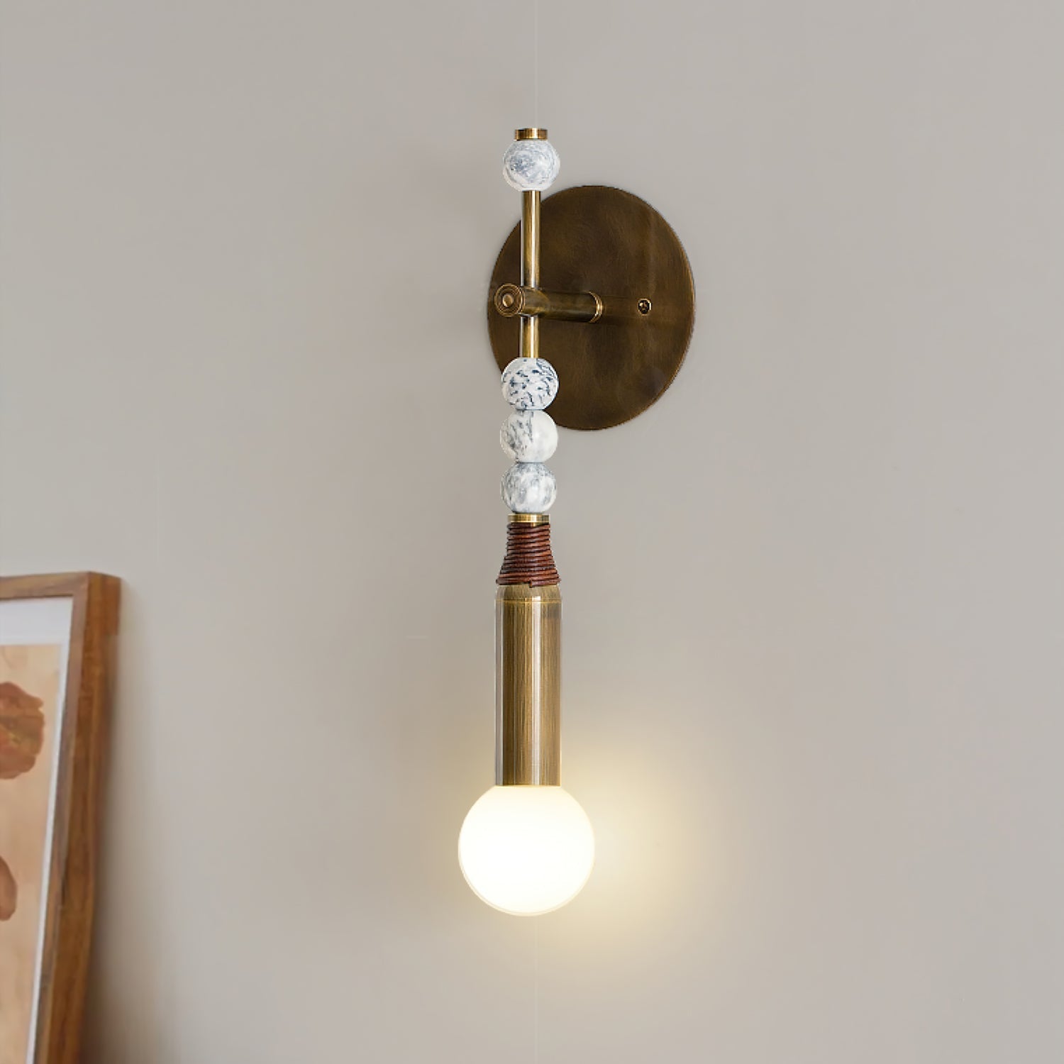 Luster Gaze Persepolis Relic Marble Wall Sconce - Background Shot