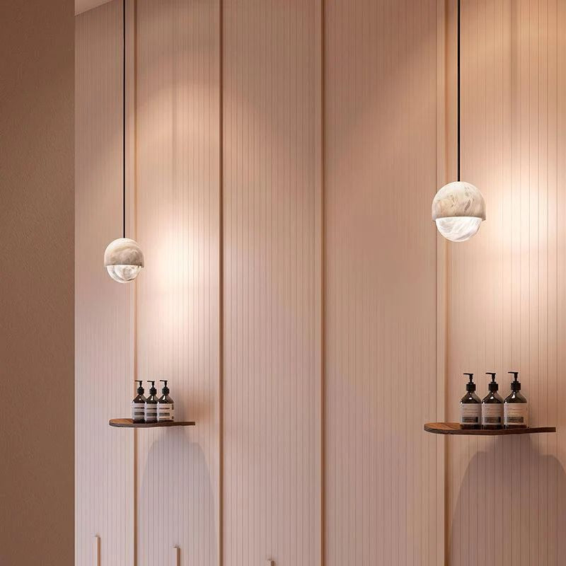 Modern Alabaster Yoko Pendant Light, Upscale Alabaster Pendant Lamp For Living Room Pendant Light Luster Gaze   