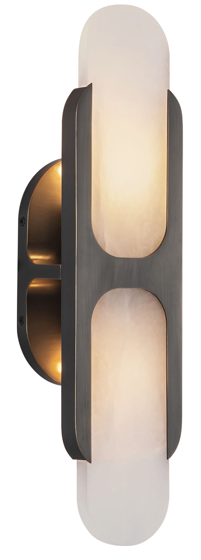 Luster Gaze Aura Alabaster Brass Wall Sconce - Background Shot