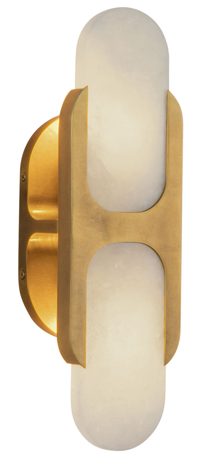 Luster Gaze Aura Alabaster Brass Wall Sconce - Background Shot