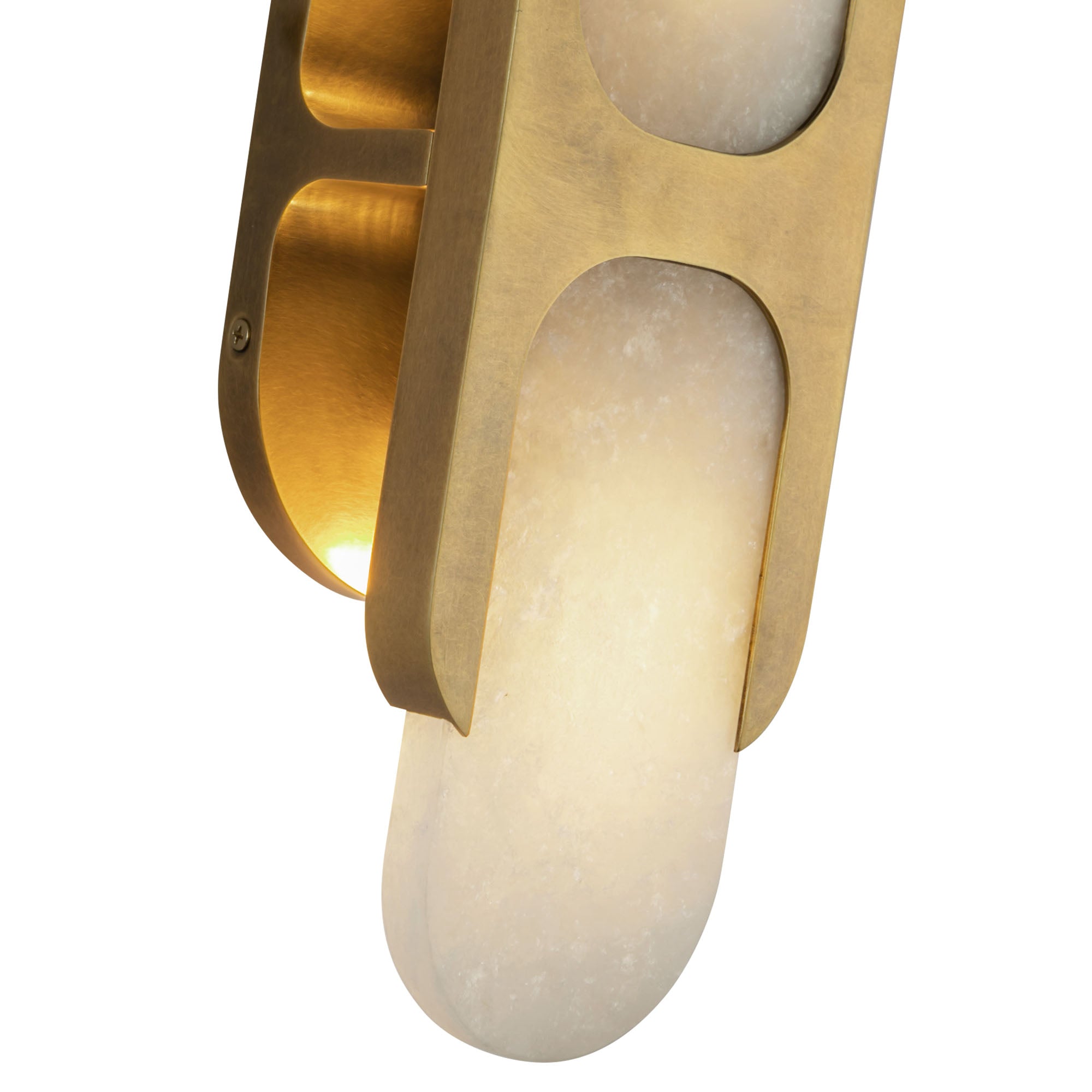 Luster Gaze Aura Alabaster Brass Wall Sconce - Background Shot