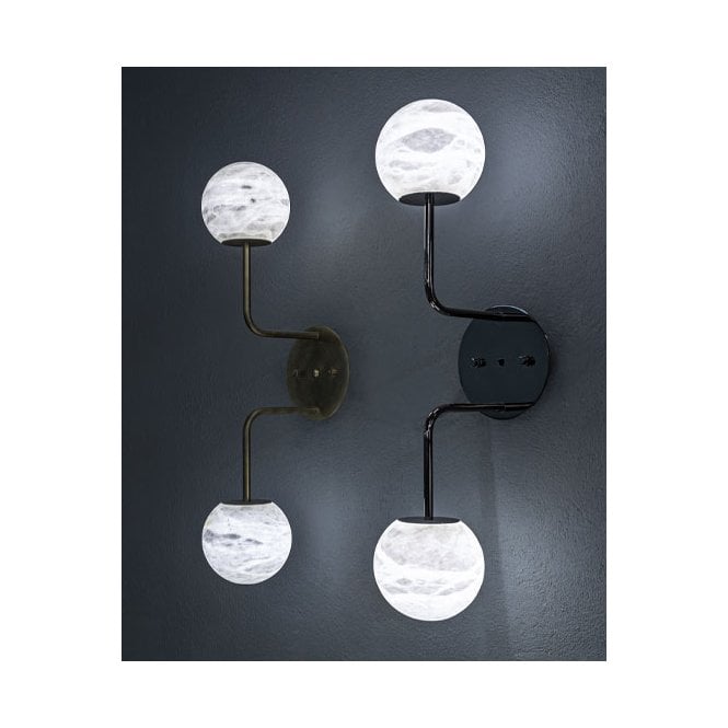 Alabaster Orb 2 Wall Light