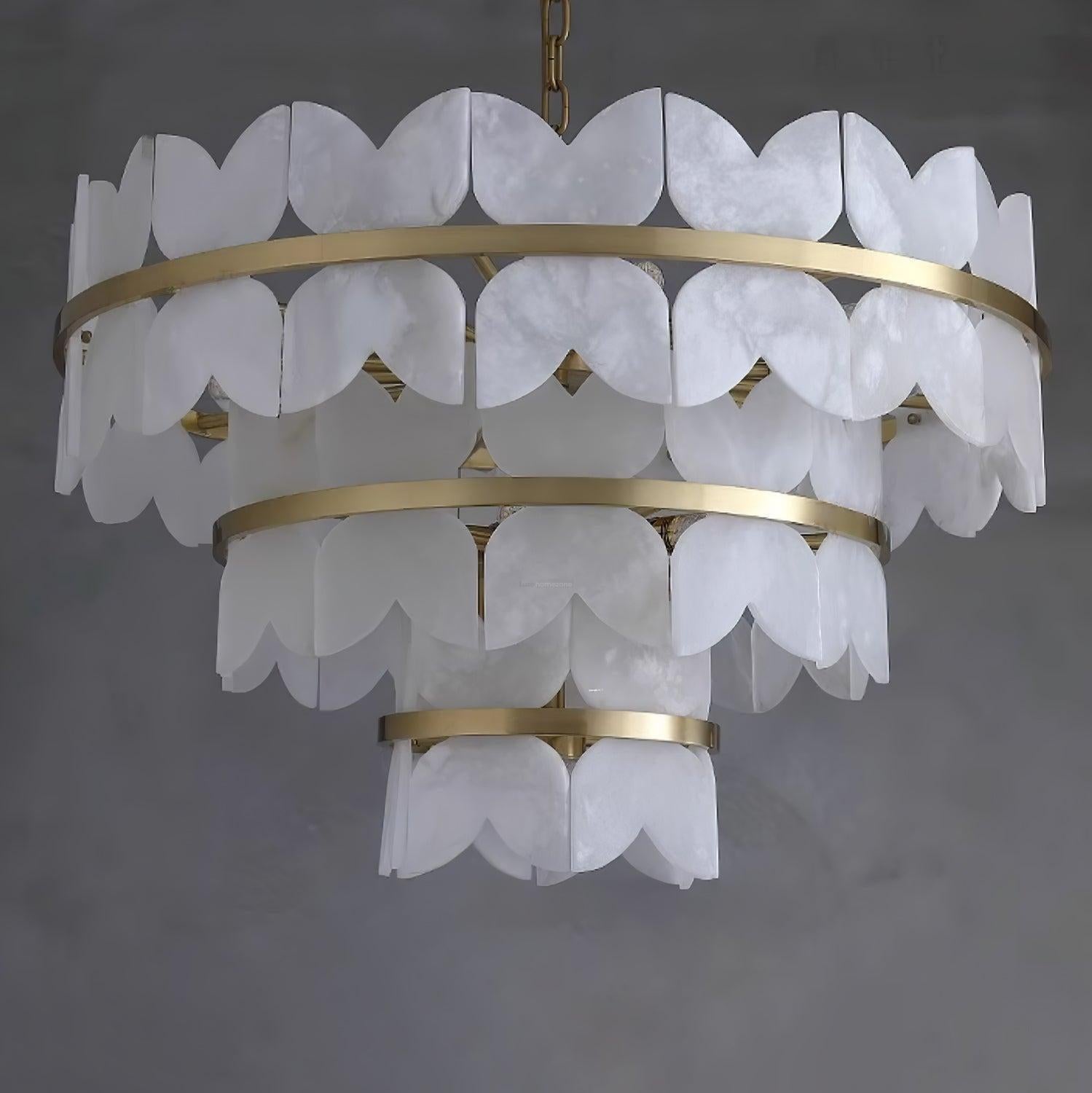 Alabaster Cloudscape Chandelier with 1/2 layer