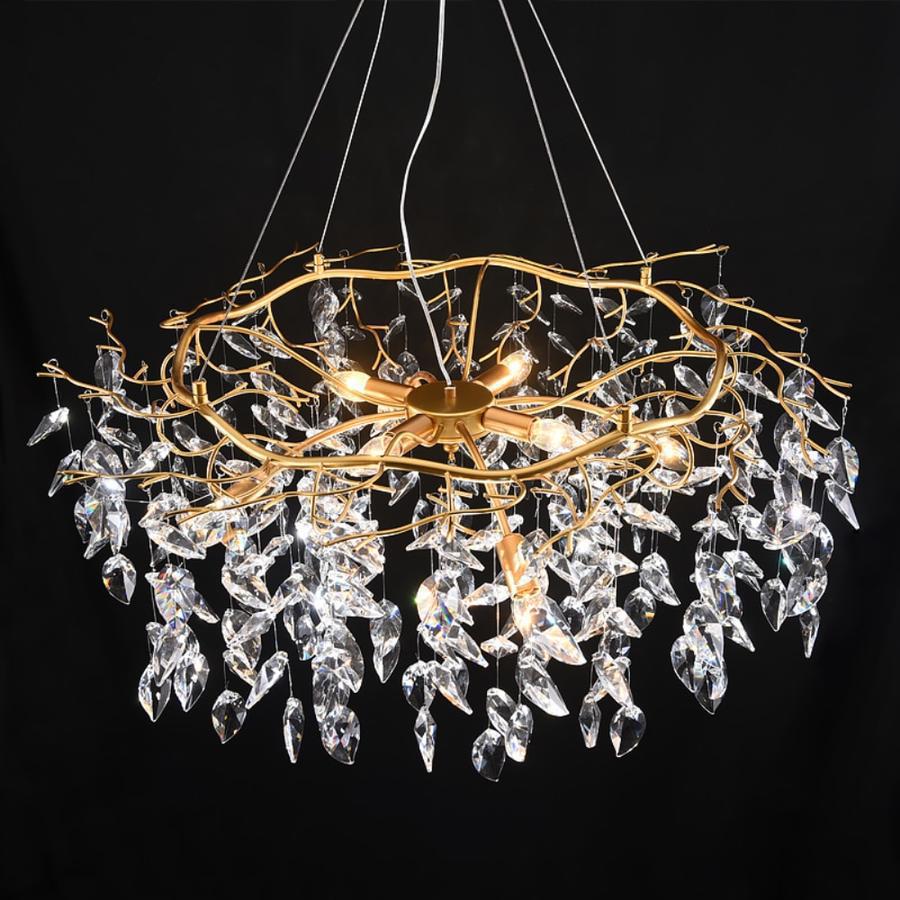 Luster Gaze Gilded Bloom Round Branch Chandelier - formal American dining room
