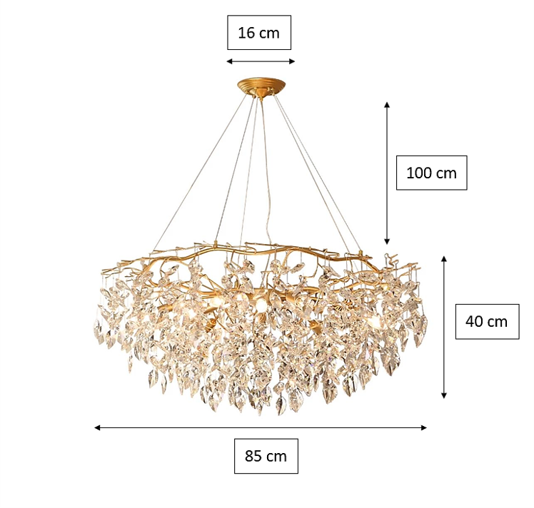 Luster Gaze Gilded Bloom Round Branch Chandelier - Background Shot