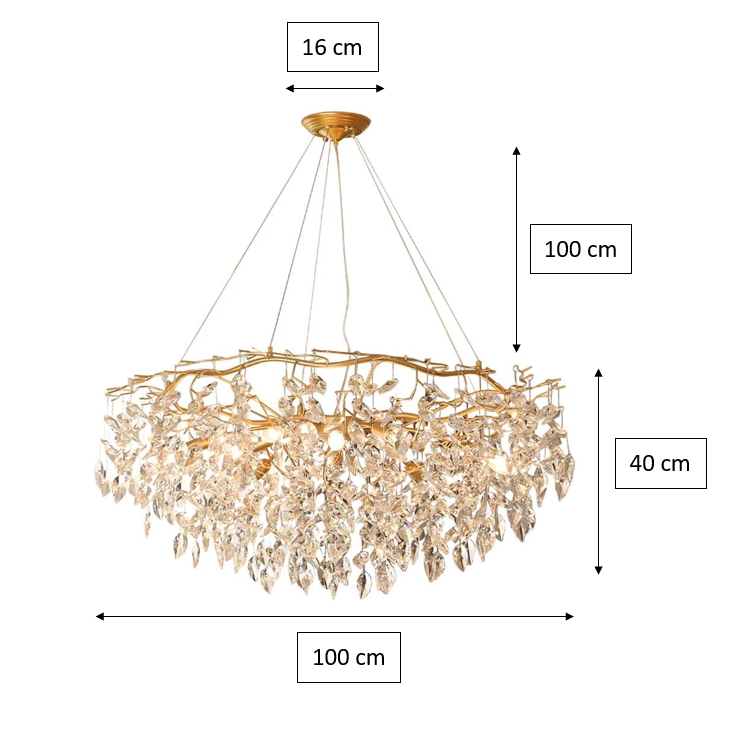 Luster Gaze Gilded Bloom Round Branch Chandelier - Background Shot