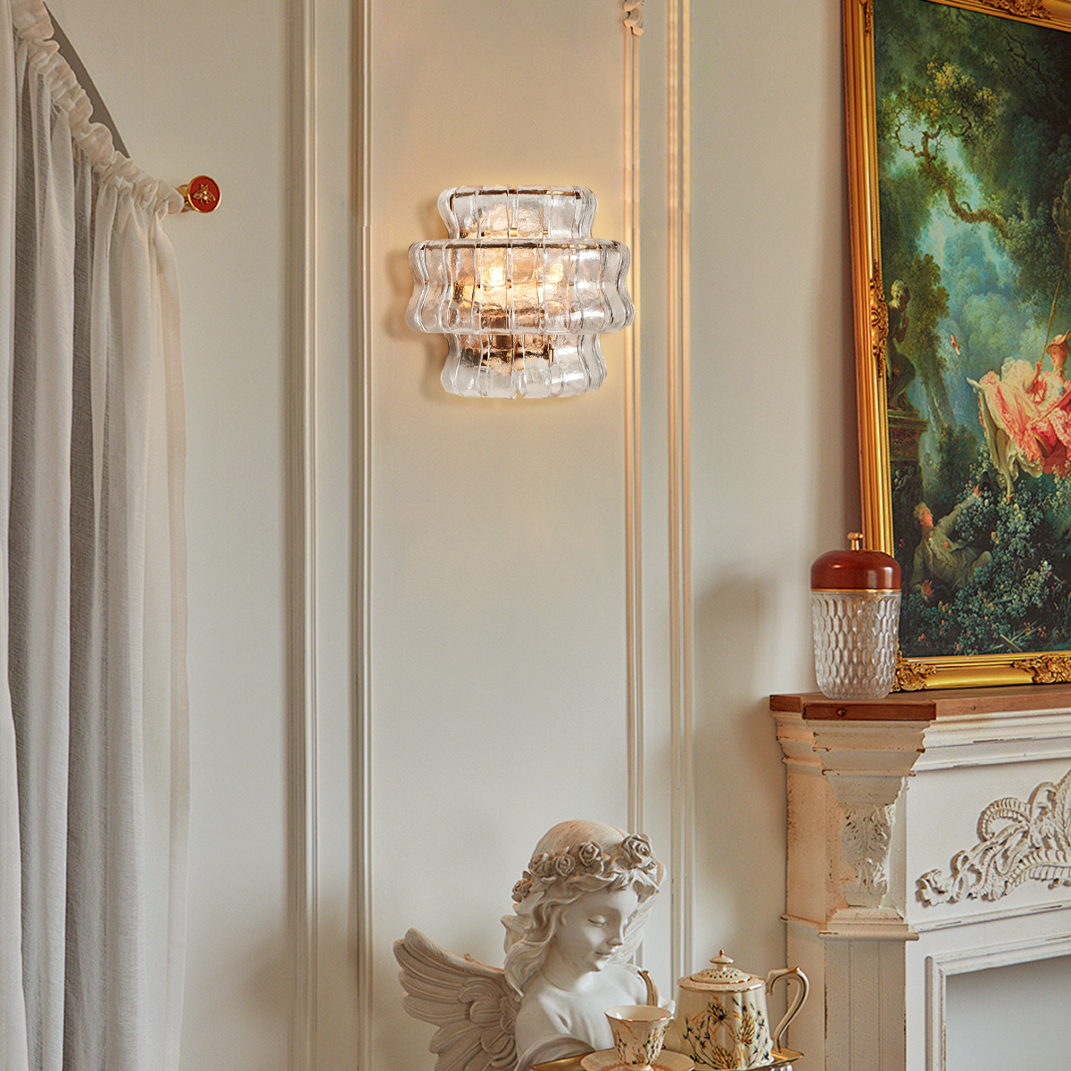 Luster Gaze Lumina Sculpted Glass Wall Sconce - luxury American wine room