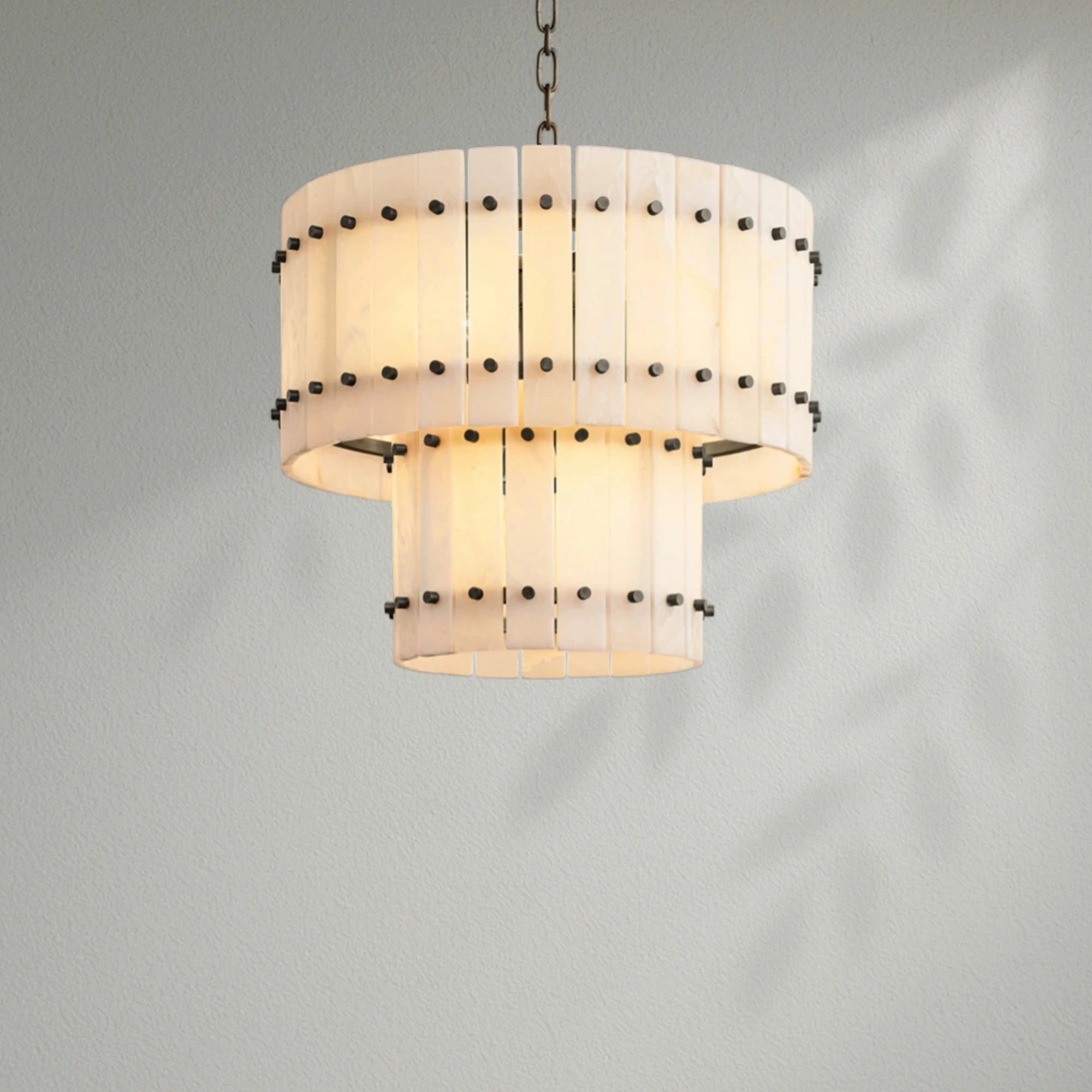Sun Marco Alabaster Round Tiered Chandelier