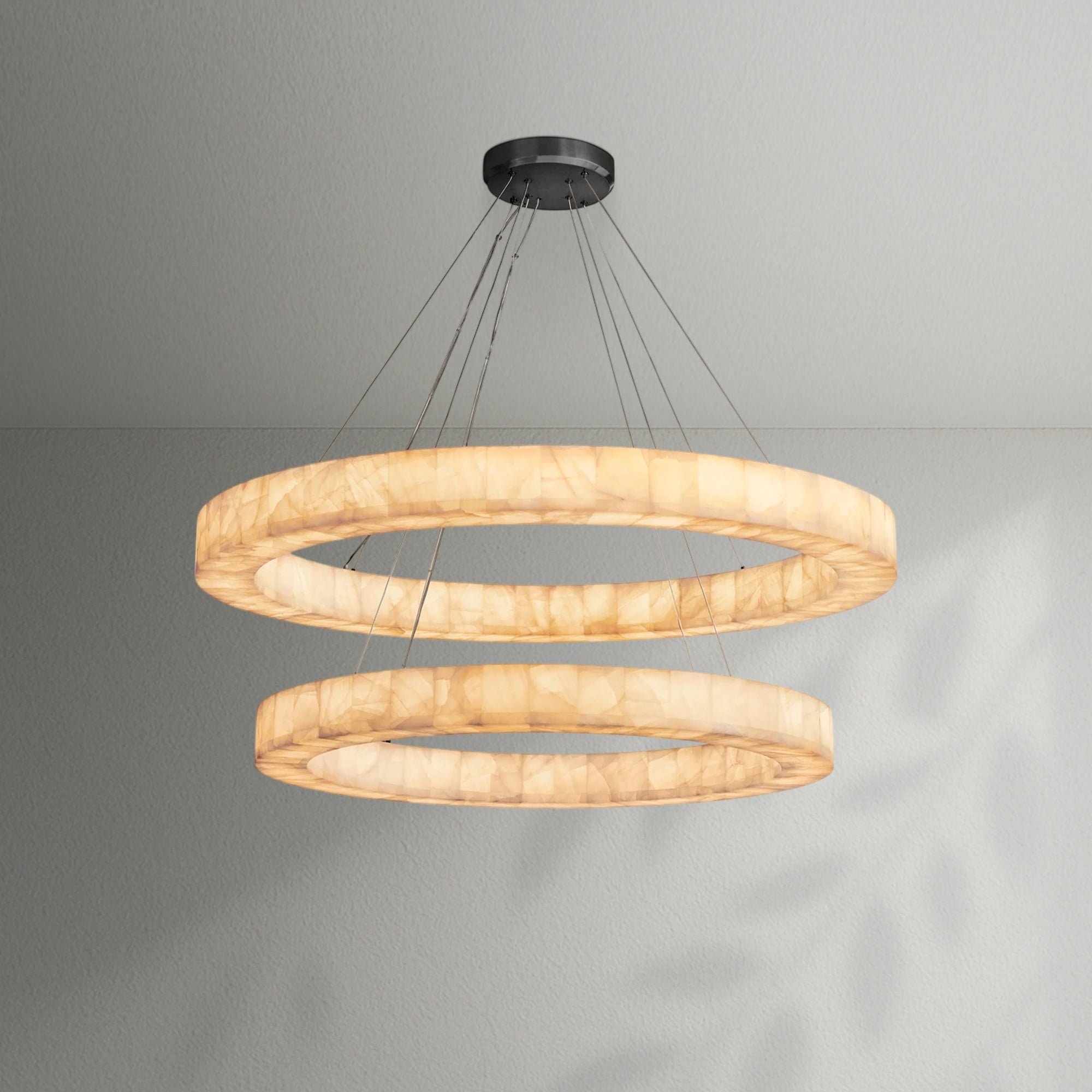 Rivaga  2-Tier Round Calcite Chandelier