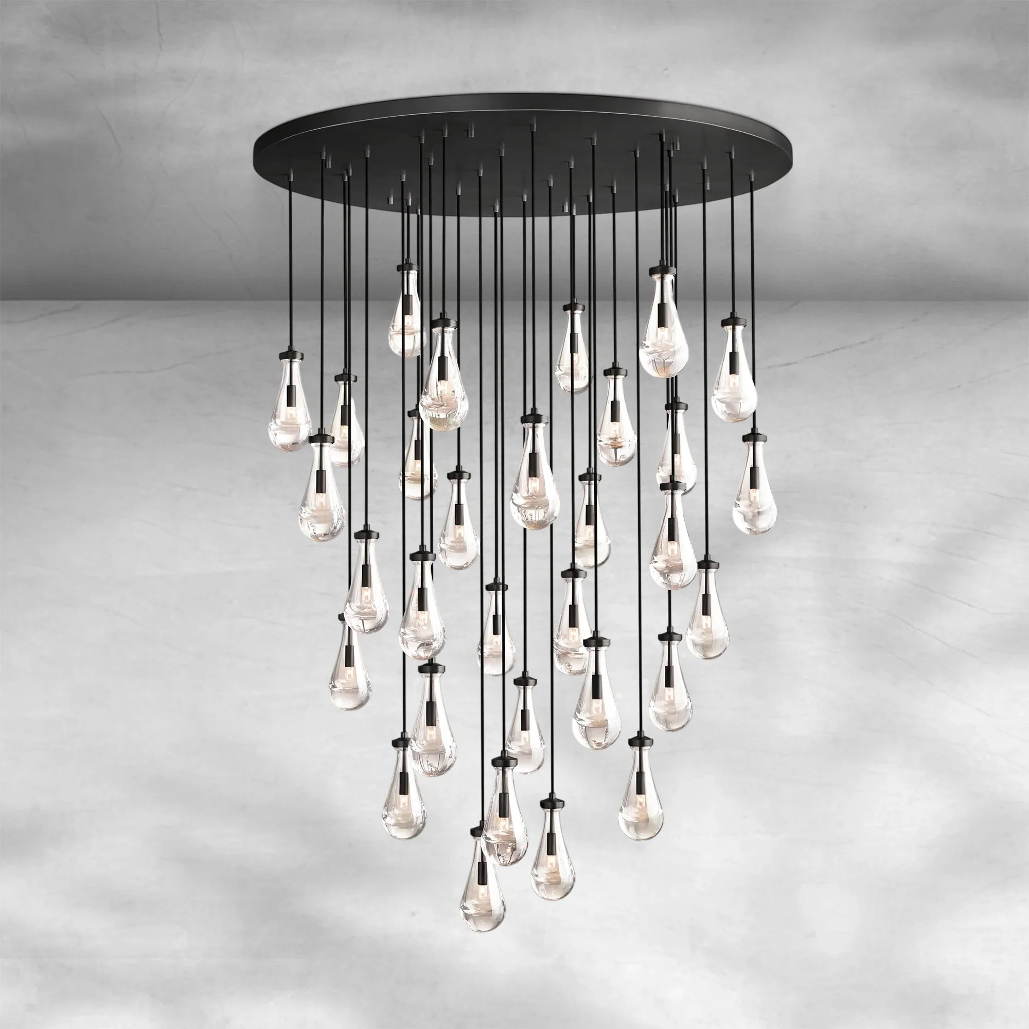 Soltaire Raindrop Round Chandelier 60"