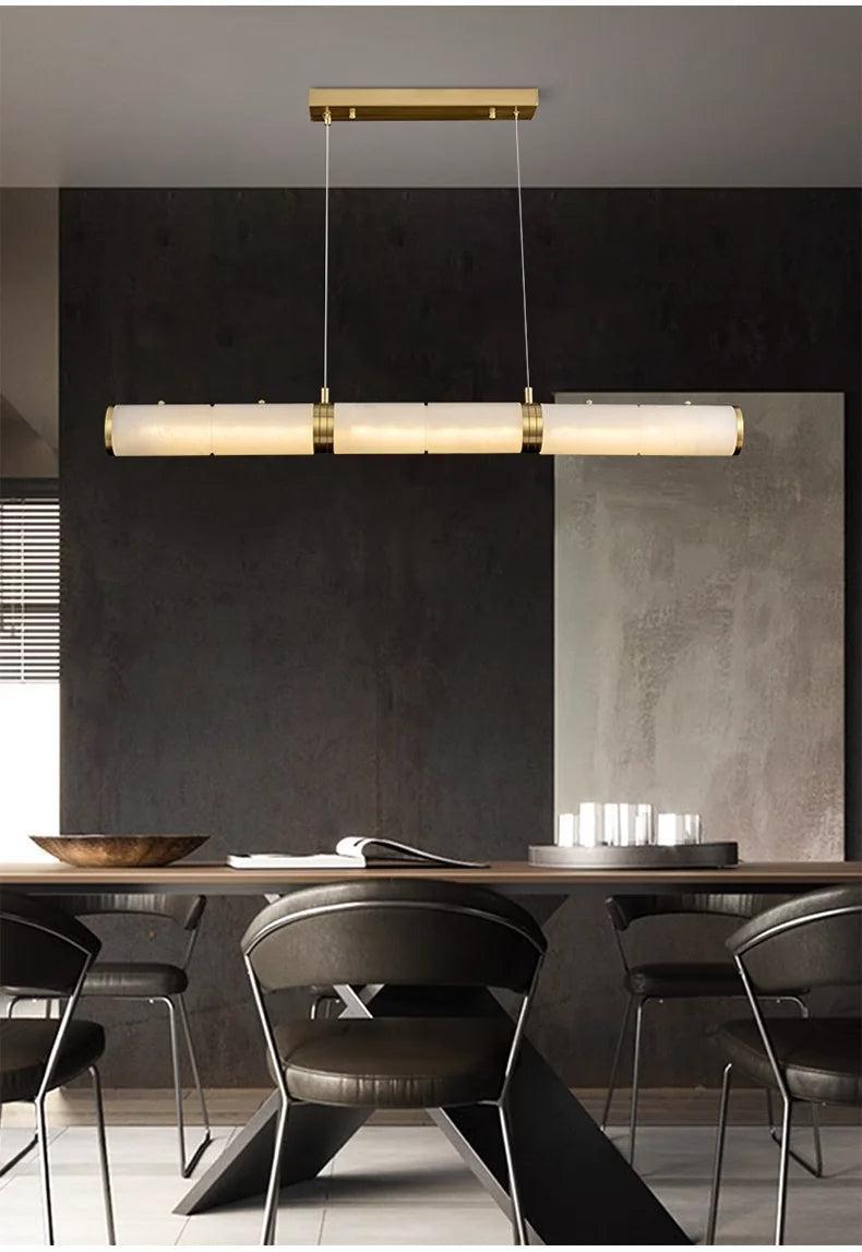 Alabaster Anne Art Linear Chandelier