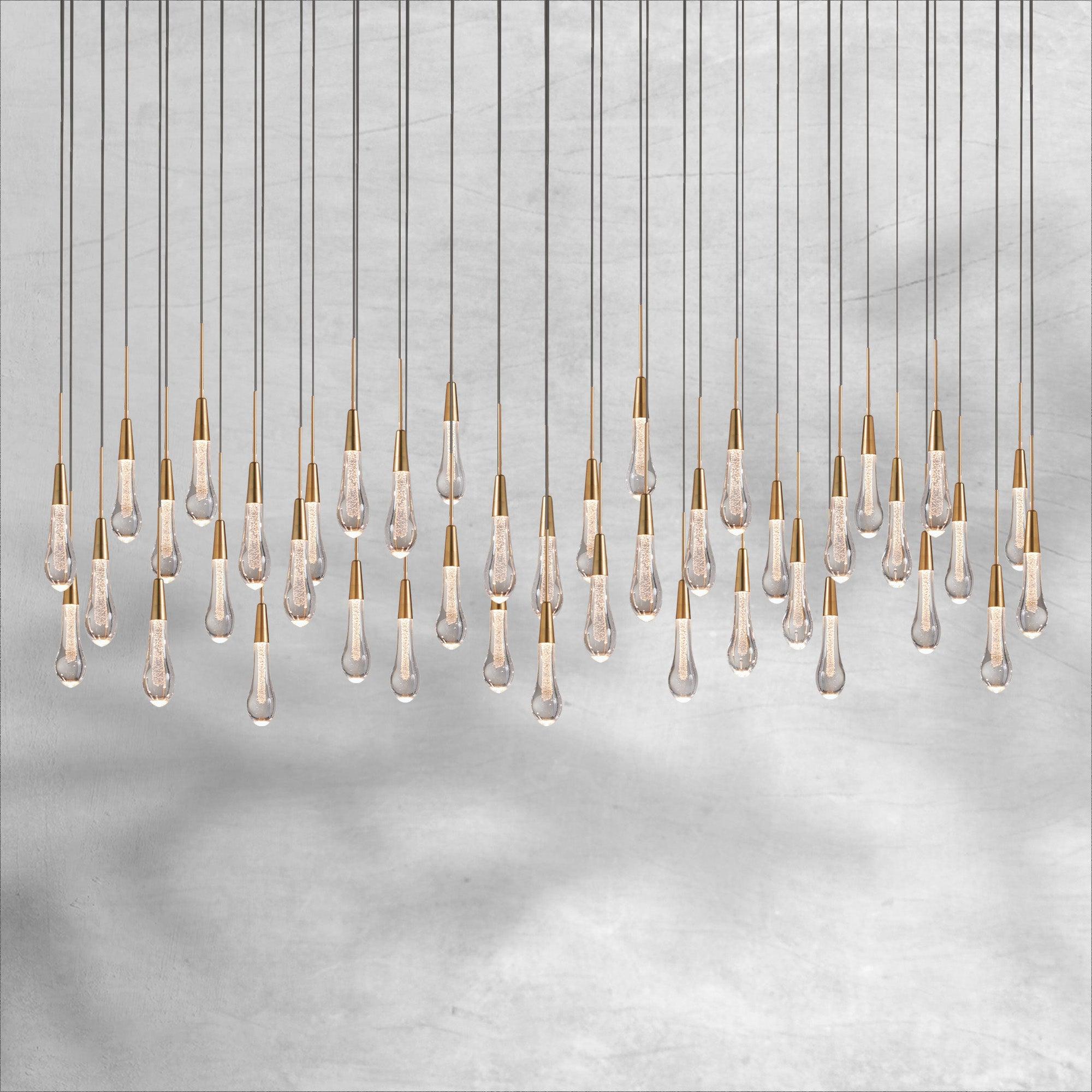 Raindrop Soltaire Linear Chandelier