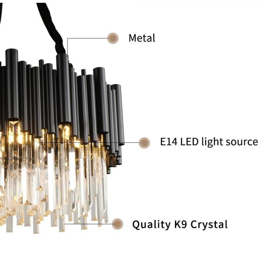 Luster Gaze Midnight Radiance Round Crystal Chandelier - Background Shot