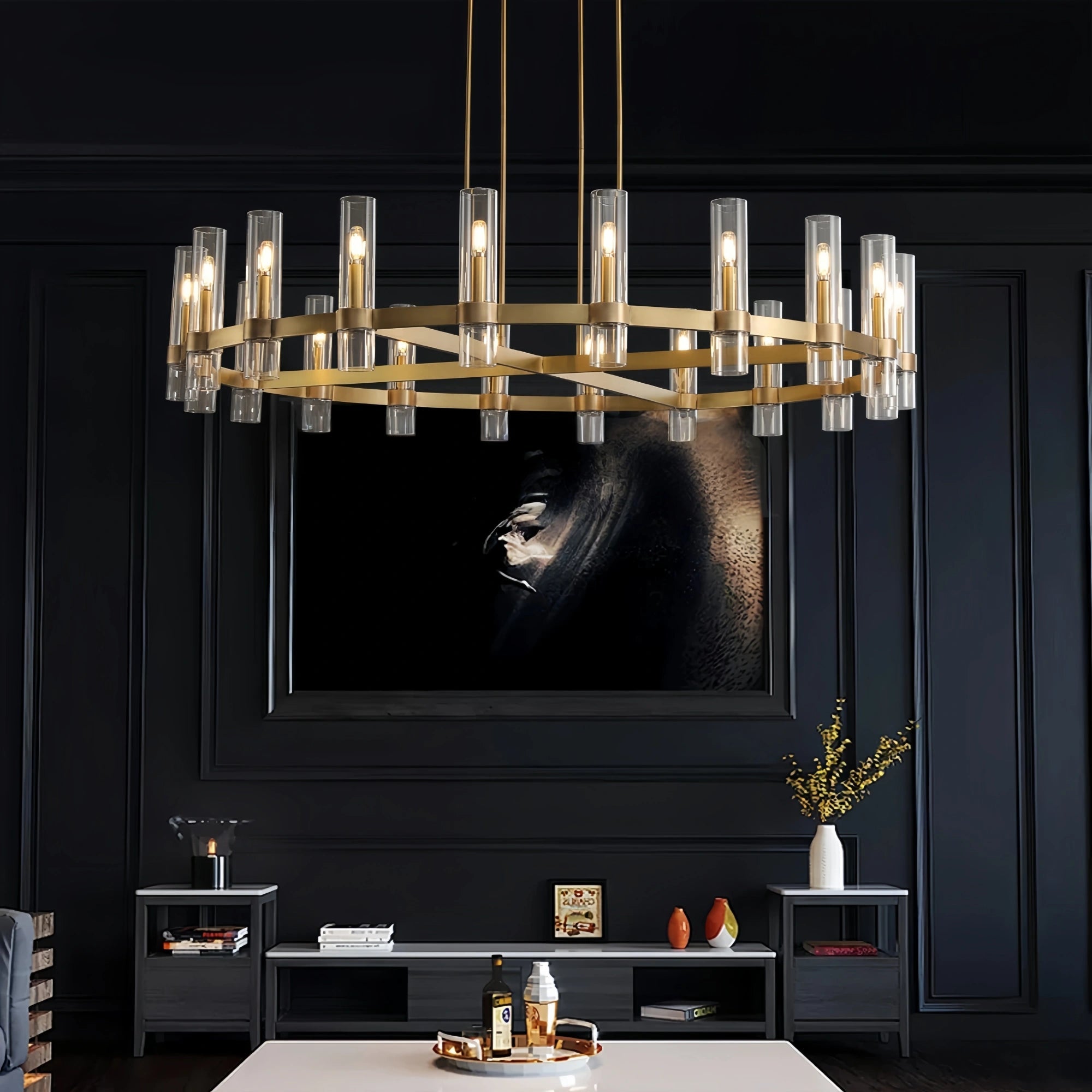Savelle Glass Round Chandelier