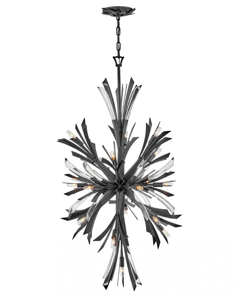 Luster Gaze Celestial Sphere Orb Chandelier - American transitional great room with cathedral ceiling