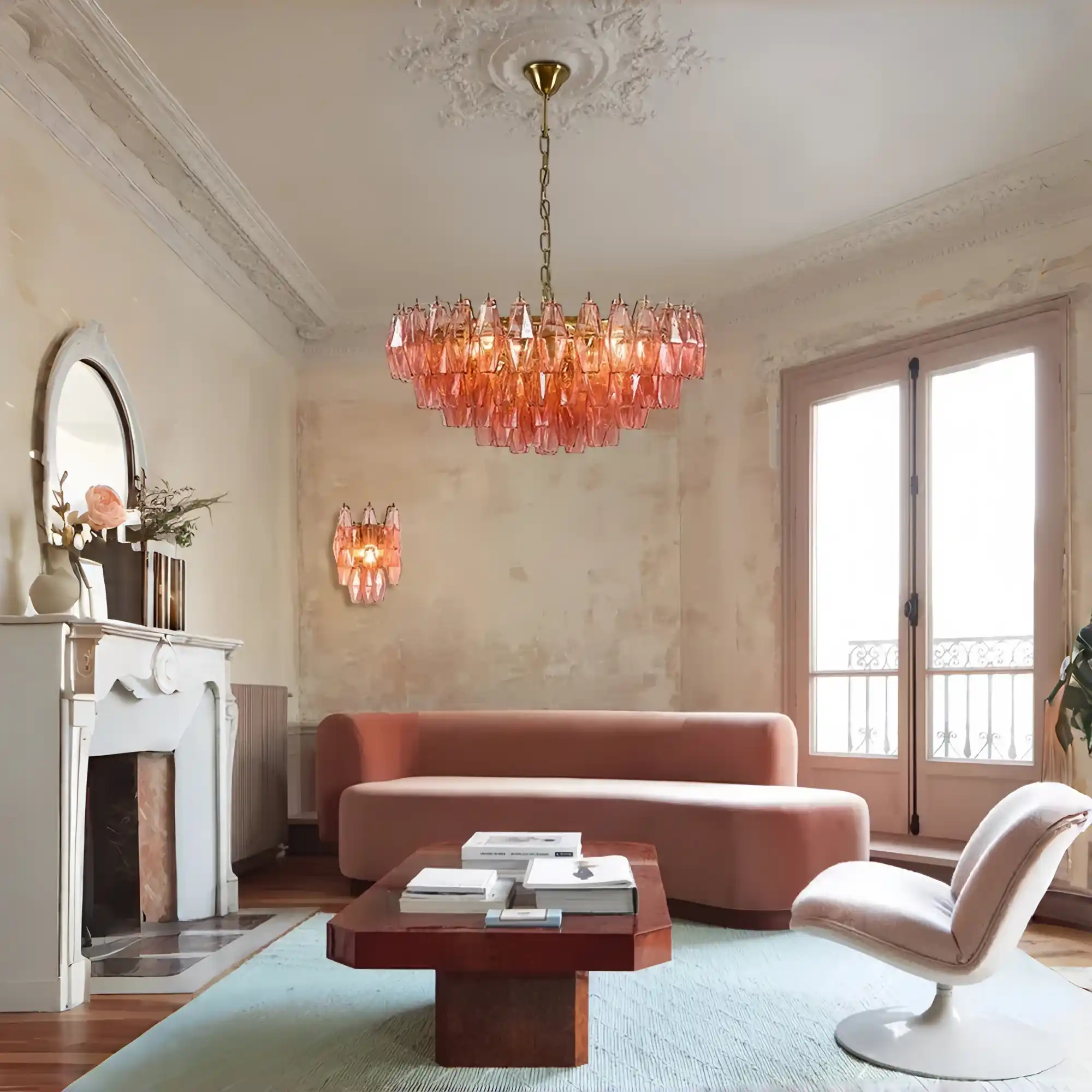 Hand Blown Tier Glass Large Murano Chandelier 24"31"40"