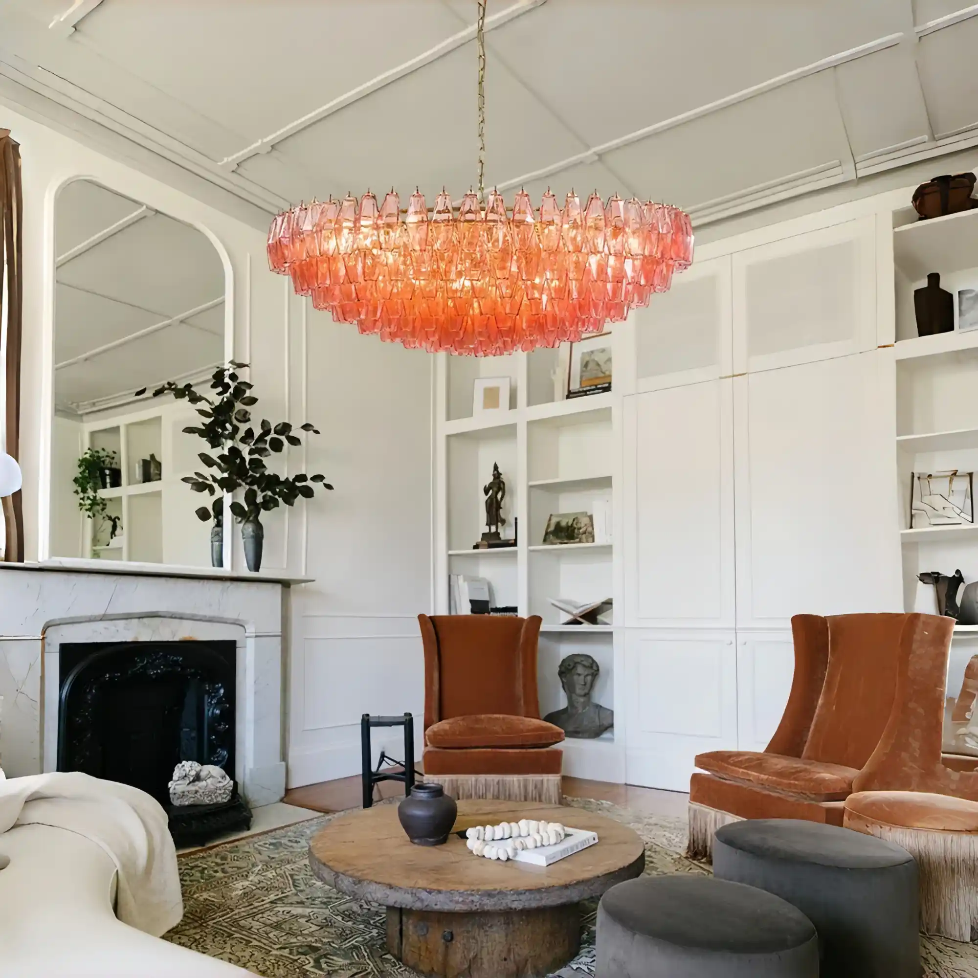 Hand Blown Tier Glass Large Murano Chandelier 24"31"40"