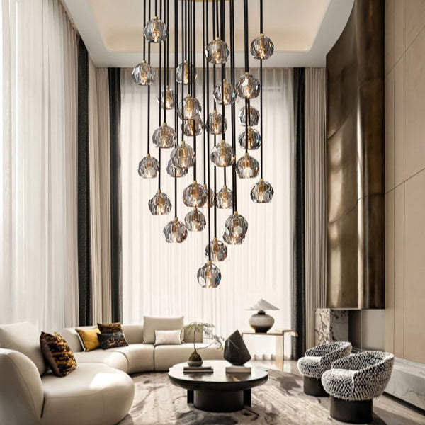 Boule Do Crystal Cluster Round Chandelier