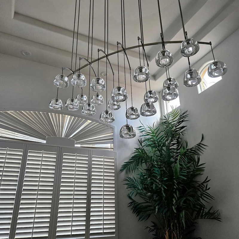 Hemispher  Modern Glass Linear Chandelier