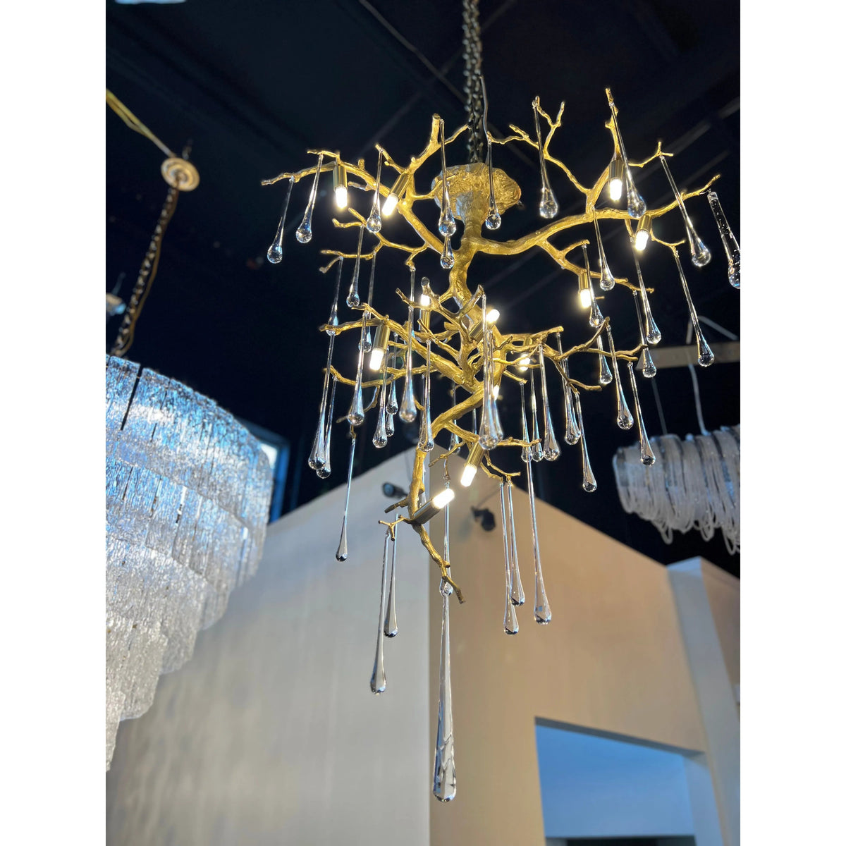 Willow Branch Glass Foyer Chandelier