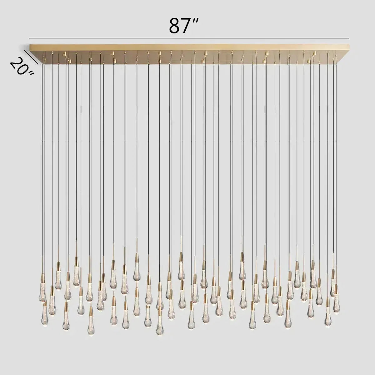 Raindrop Soltaire Linear Chandelier