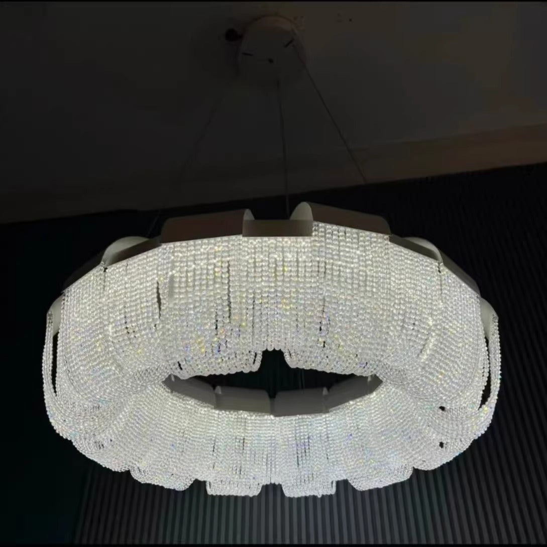 Modern Round Donut Crystal Chandelier