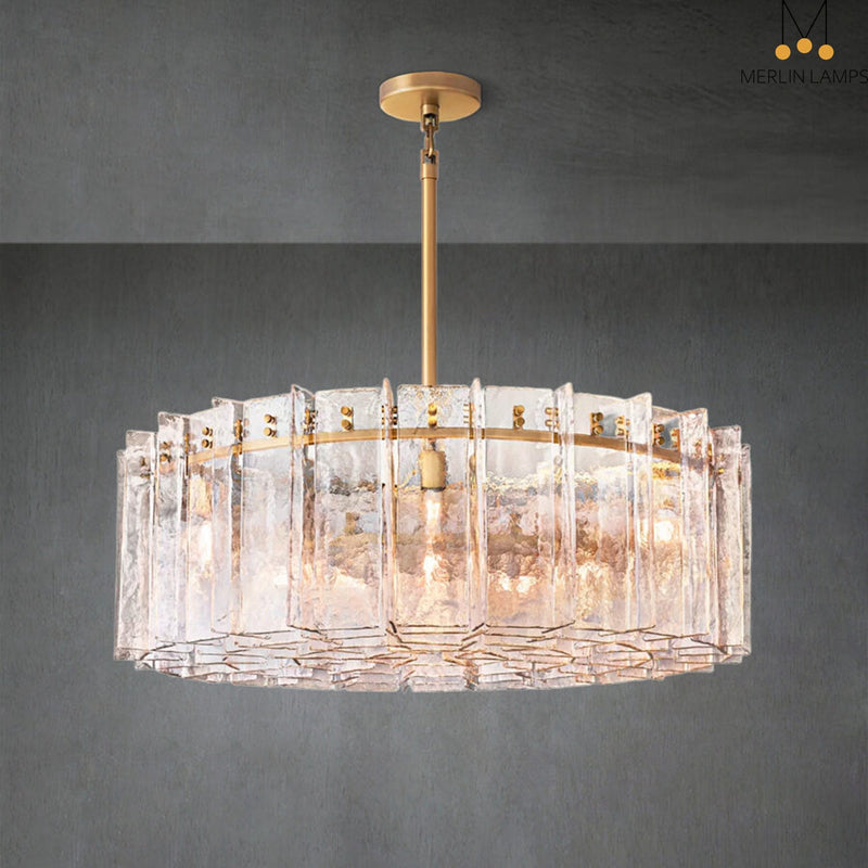 Latrel Clear Glass Round Chandelier 48″