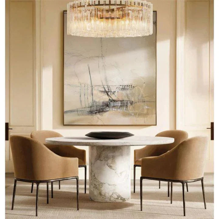 Latrel Smoke Glass Round Chandelier 36”