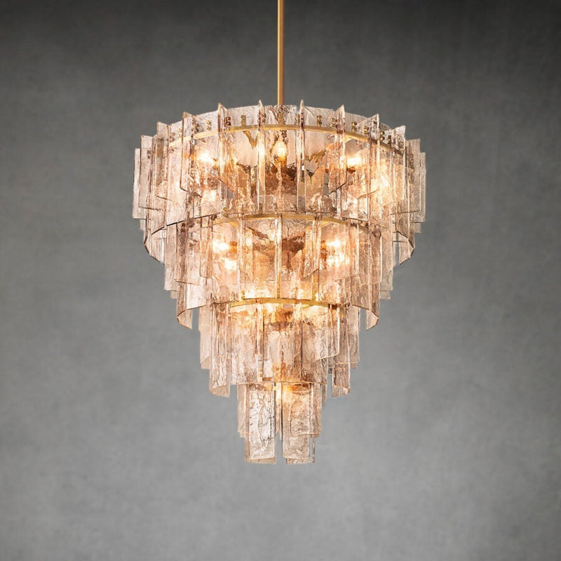 Latrel Smoke Glass Tiered Round Chandelier 47″
