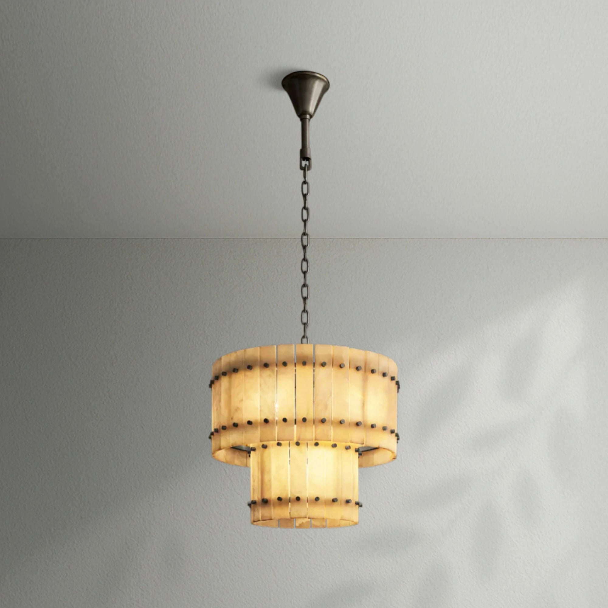 Sun Marco Alabaster Round Tiered Chandelier