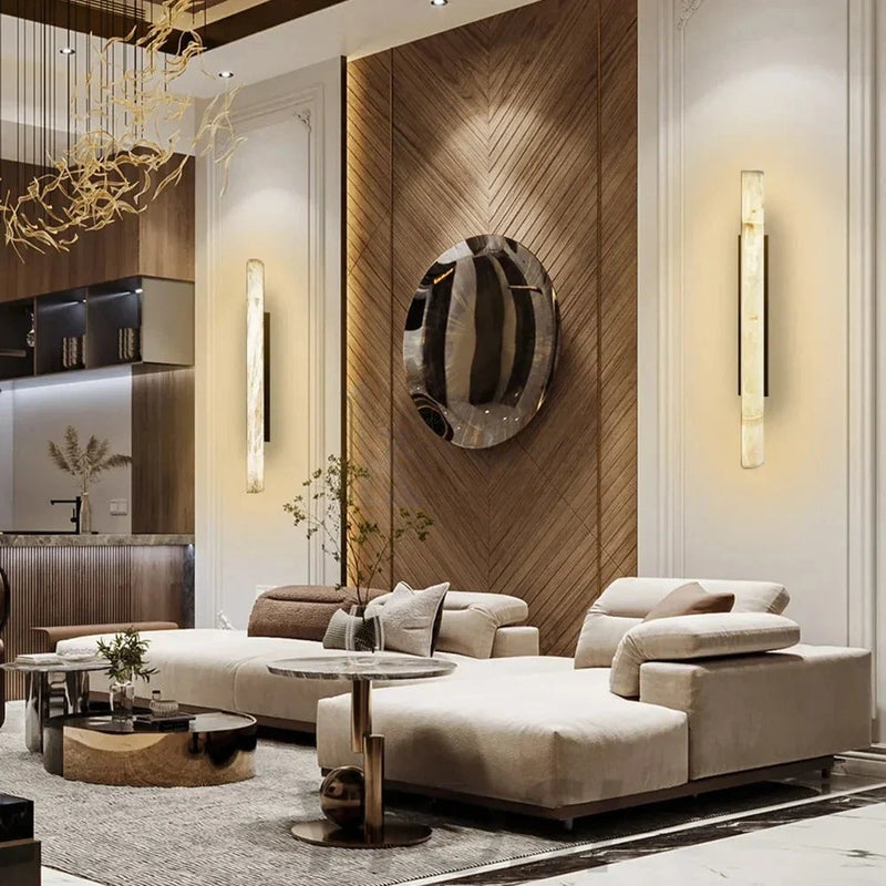 Garron Modern Alabaster Linear Wall Sconce