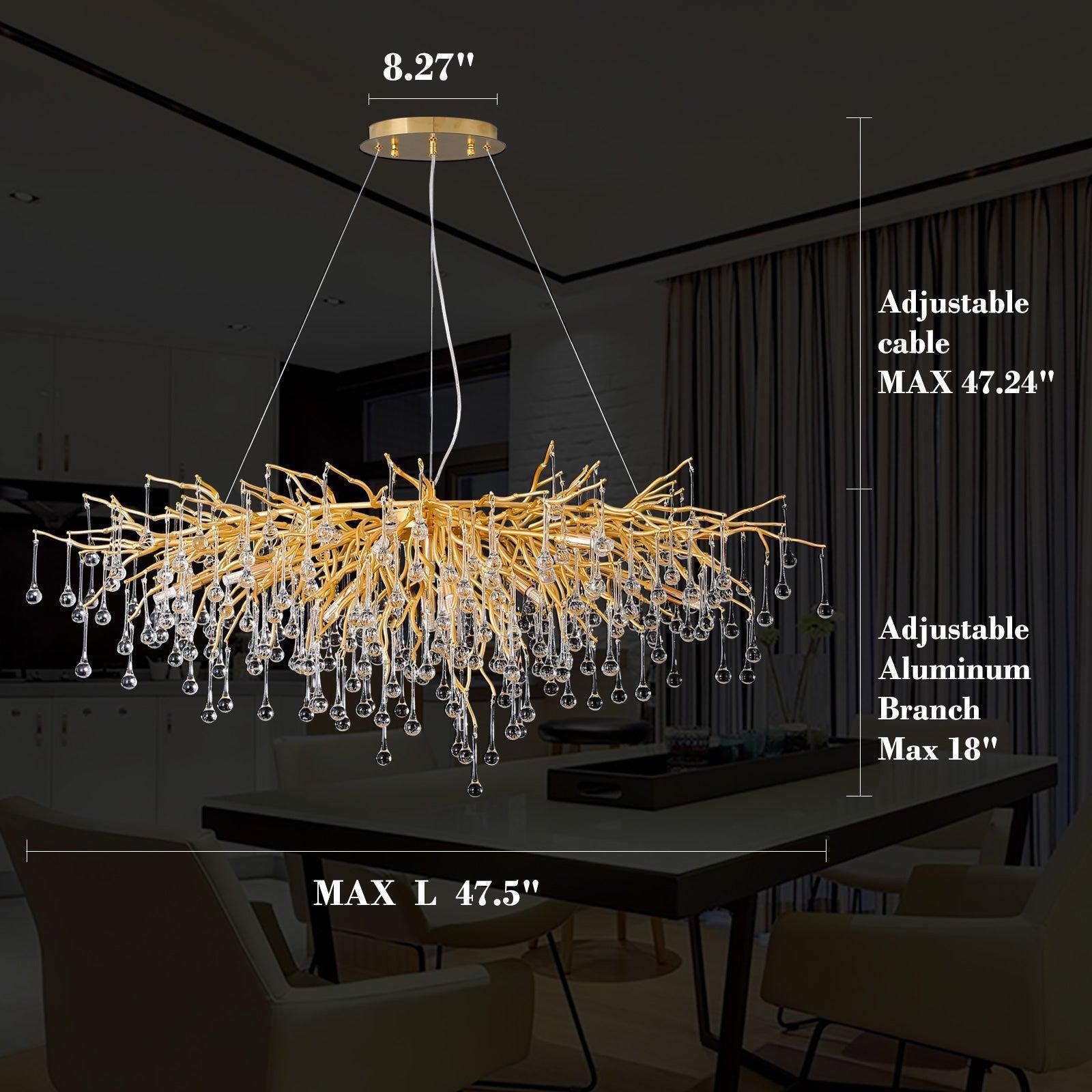 Luster Gaze Verdant Canopy Rectangular Branch Chandelier - Background Shot