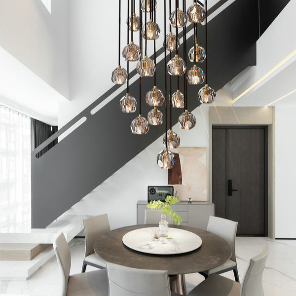Boule Do Crystal Cluster Round Chandelier