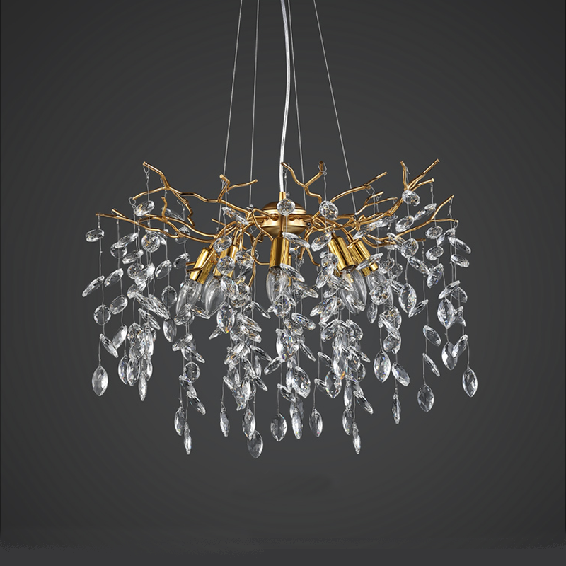 Luster Gaze Veridian Bloom Crystal Branch Chandelier - Background Shot