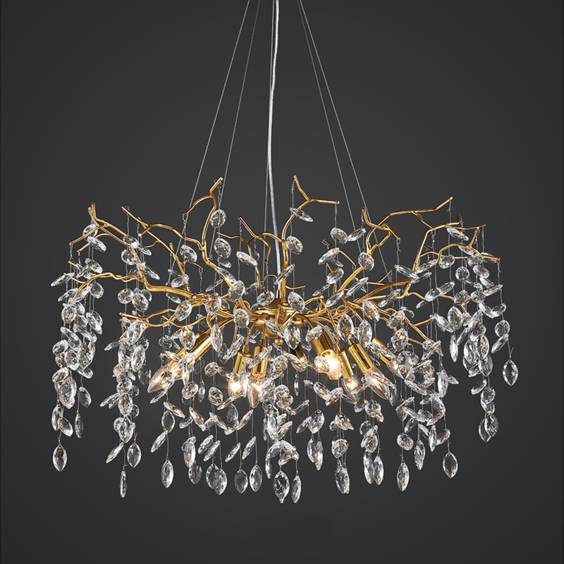 Luster Gaze Veridian Bloom Crystal Branch Chandelier - Background Shot
