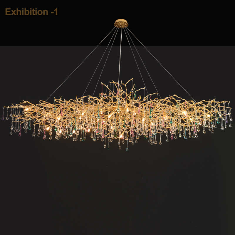 Luster Gaze Veridian Bloom Branch Chandelier - Background Shot