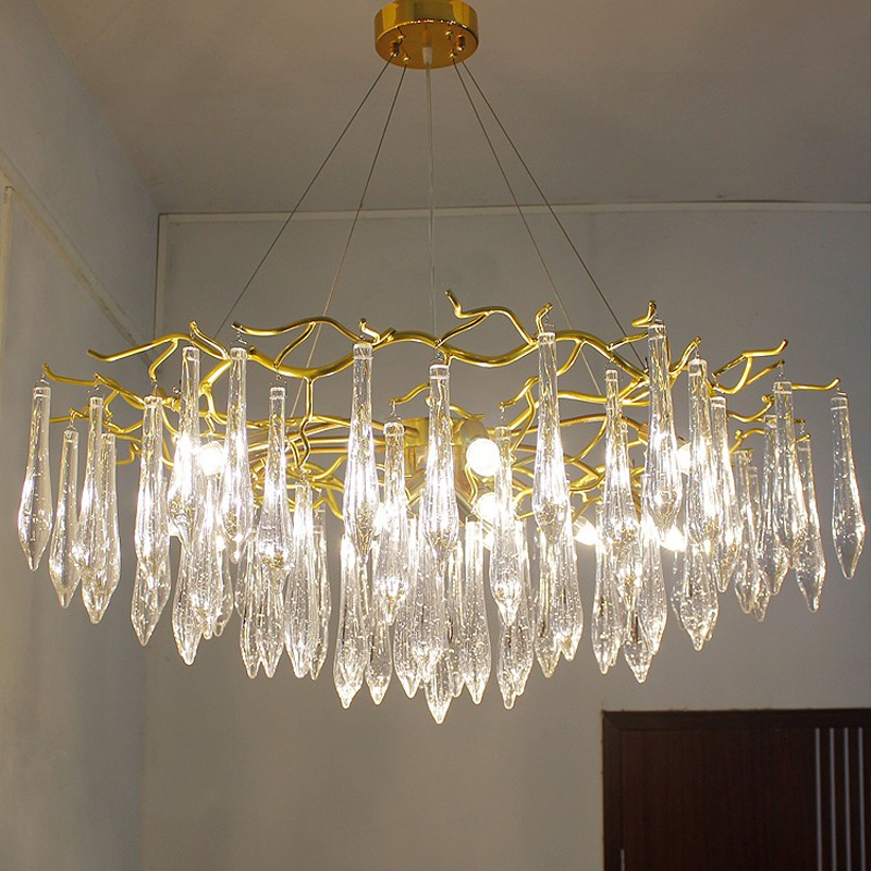 Luster Gaze Veridian Branch Crystal Chandelier - Background Shot