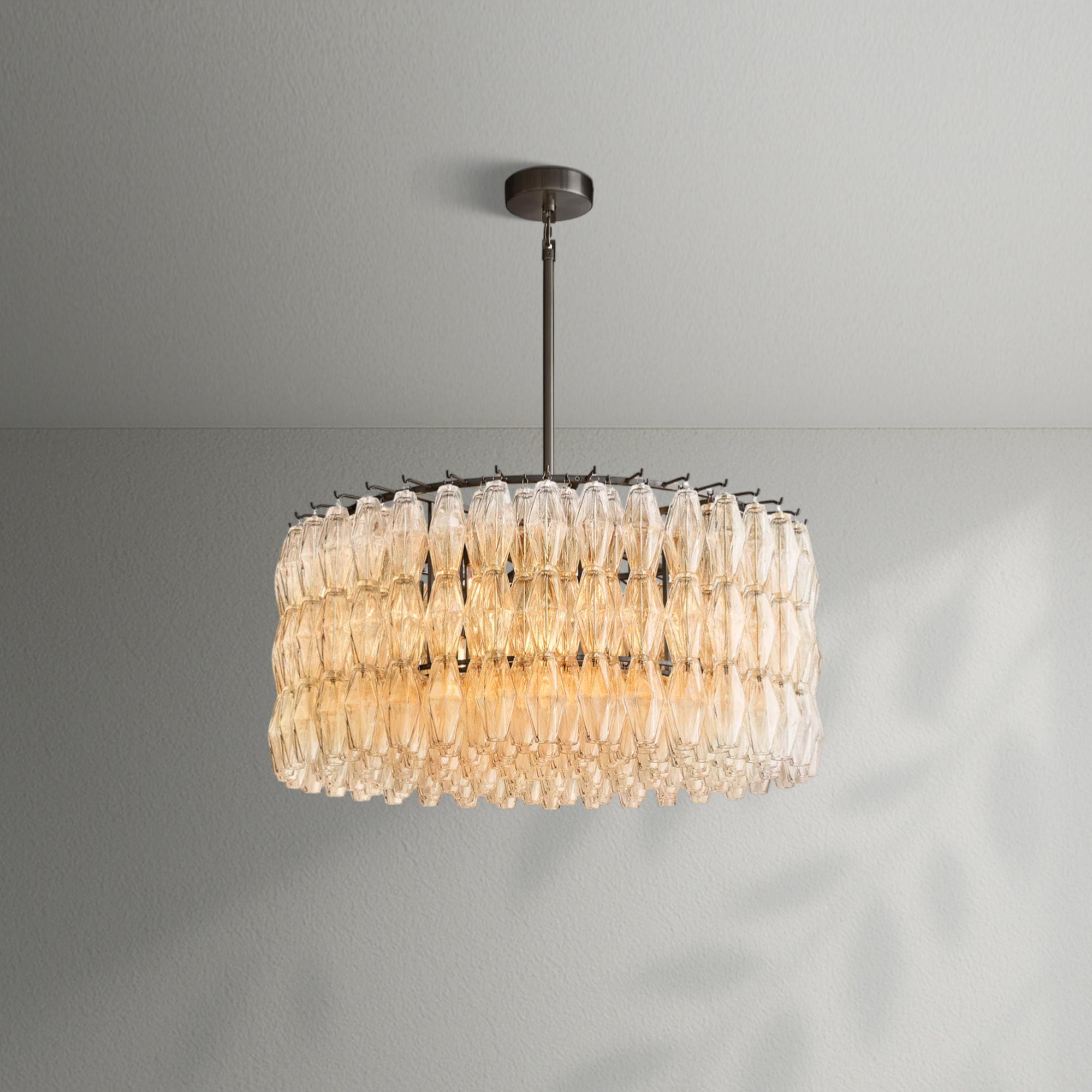 Chiaran Smoke Glass Round Chandelier