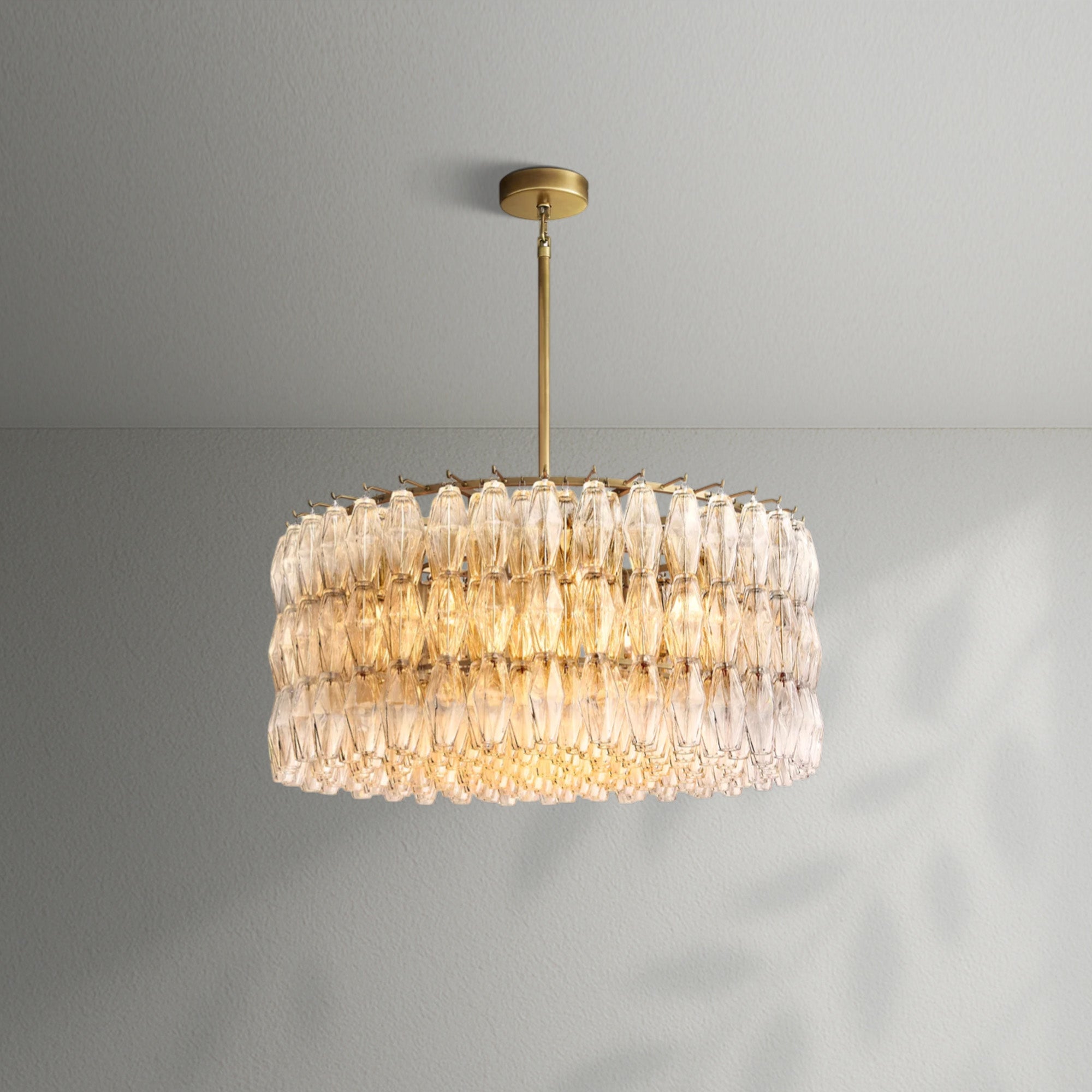Chiaran Smoke Glass Round Chandelier