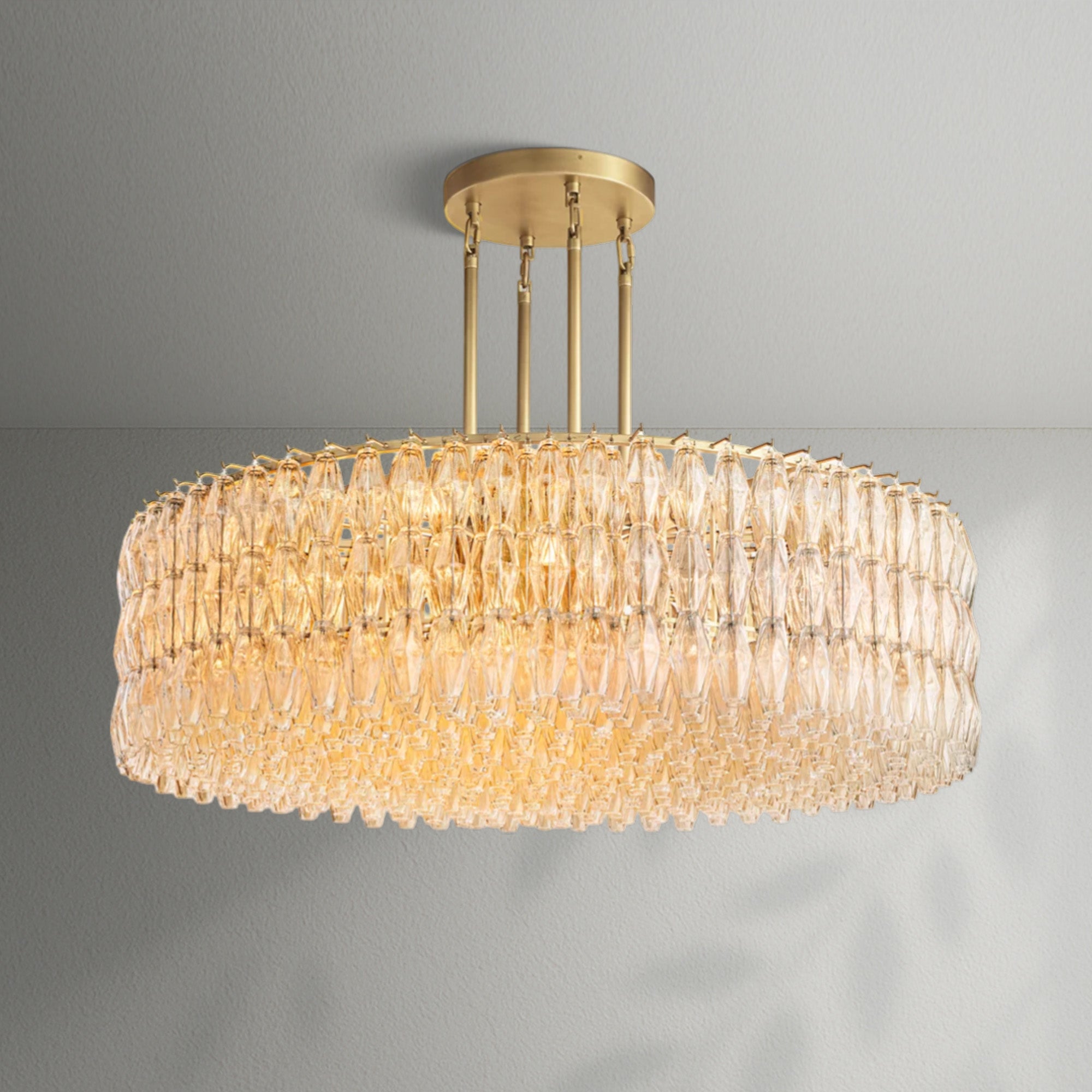 Chiaran Smoke Glass Round Chandelier
