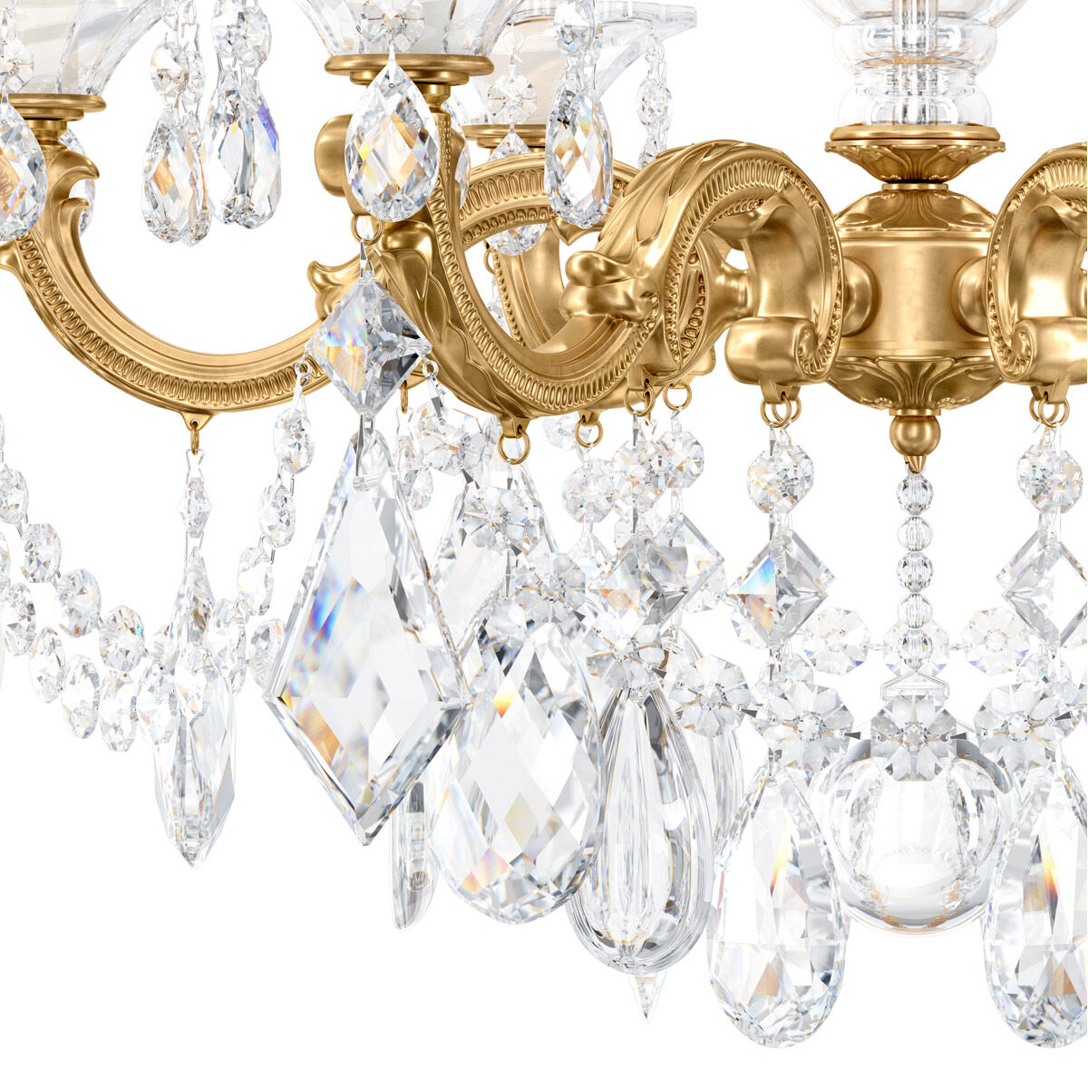 Luster Gaze Heirloom Gold Rococo Grand Chandelier 23" - Background Shot