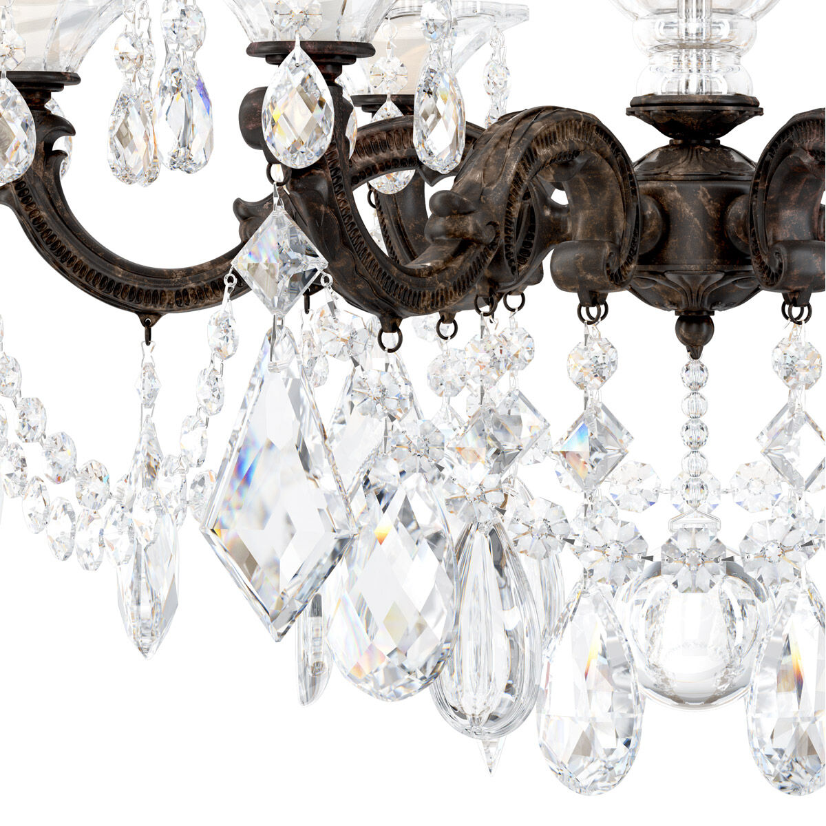Luster Gaze Heirloom Gold Rococo Grand Chandelier 23" - Background Shot
