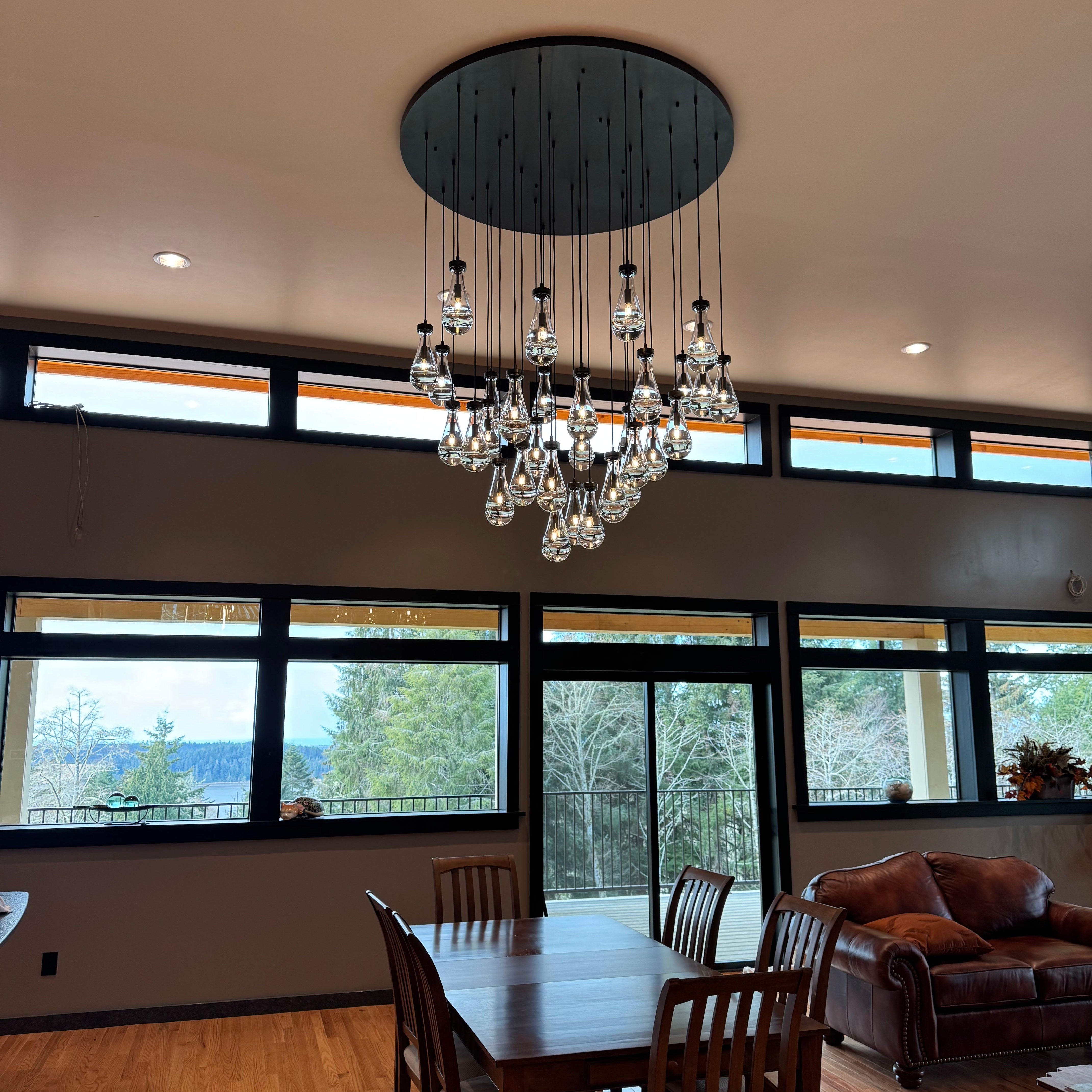 Raindrop Round Modern Chandelier Light