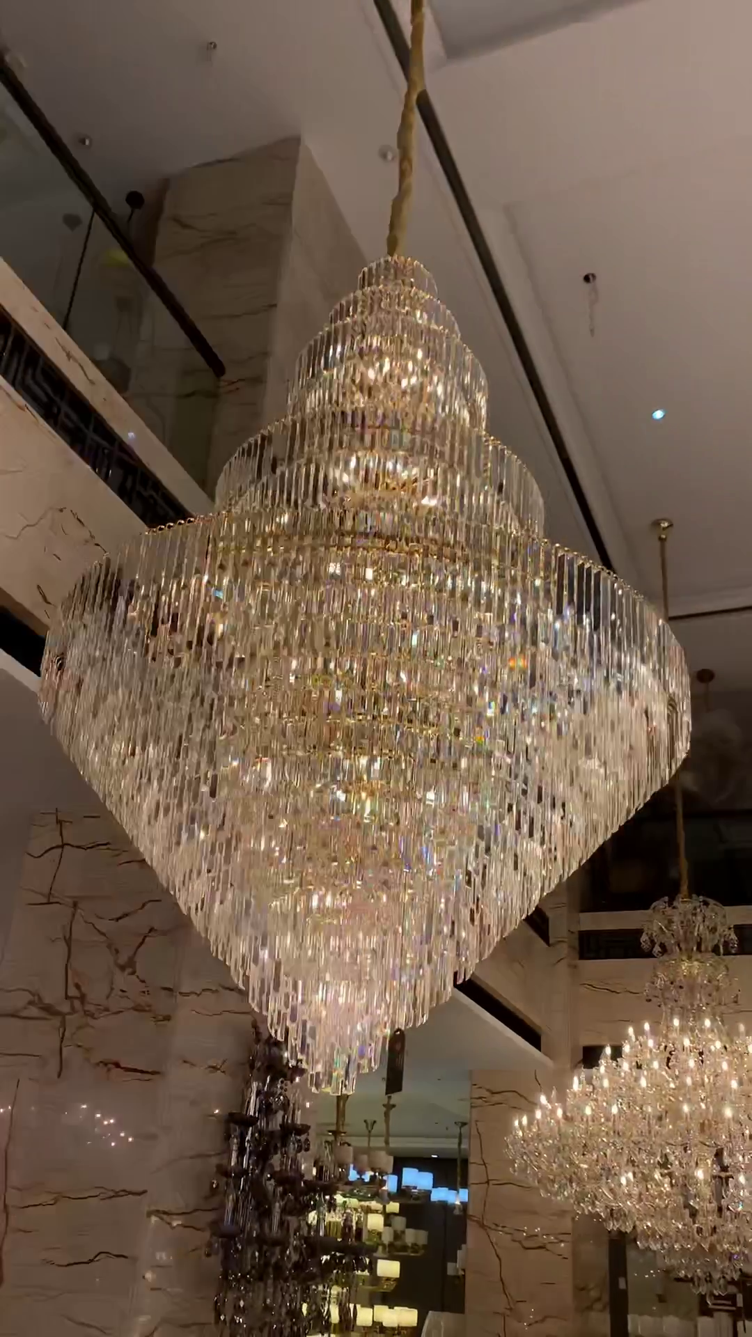Luster Gaze  Luxury Multi-tiered Extra Large Crystal Chandelier for Staircase/Foyer/Entryway - grand American estate foyer