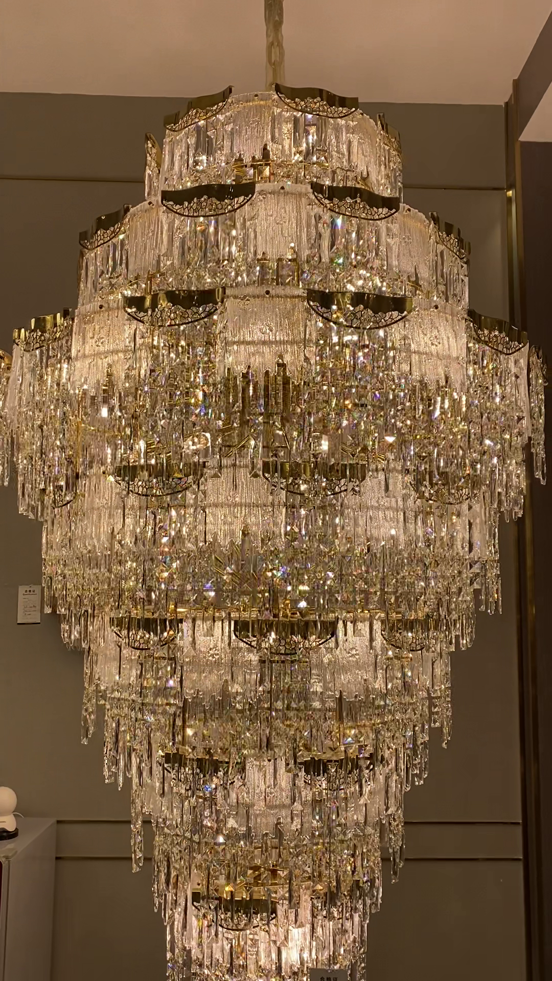 Luster Gaze Grand Tiered Crystal Chandelier - Background Shot