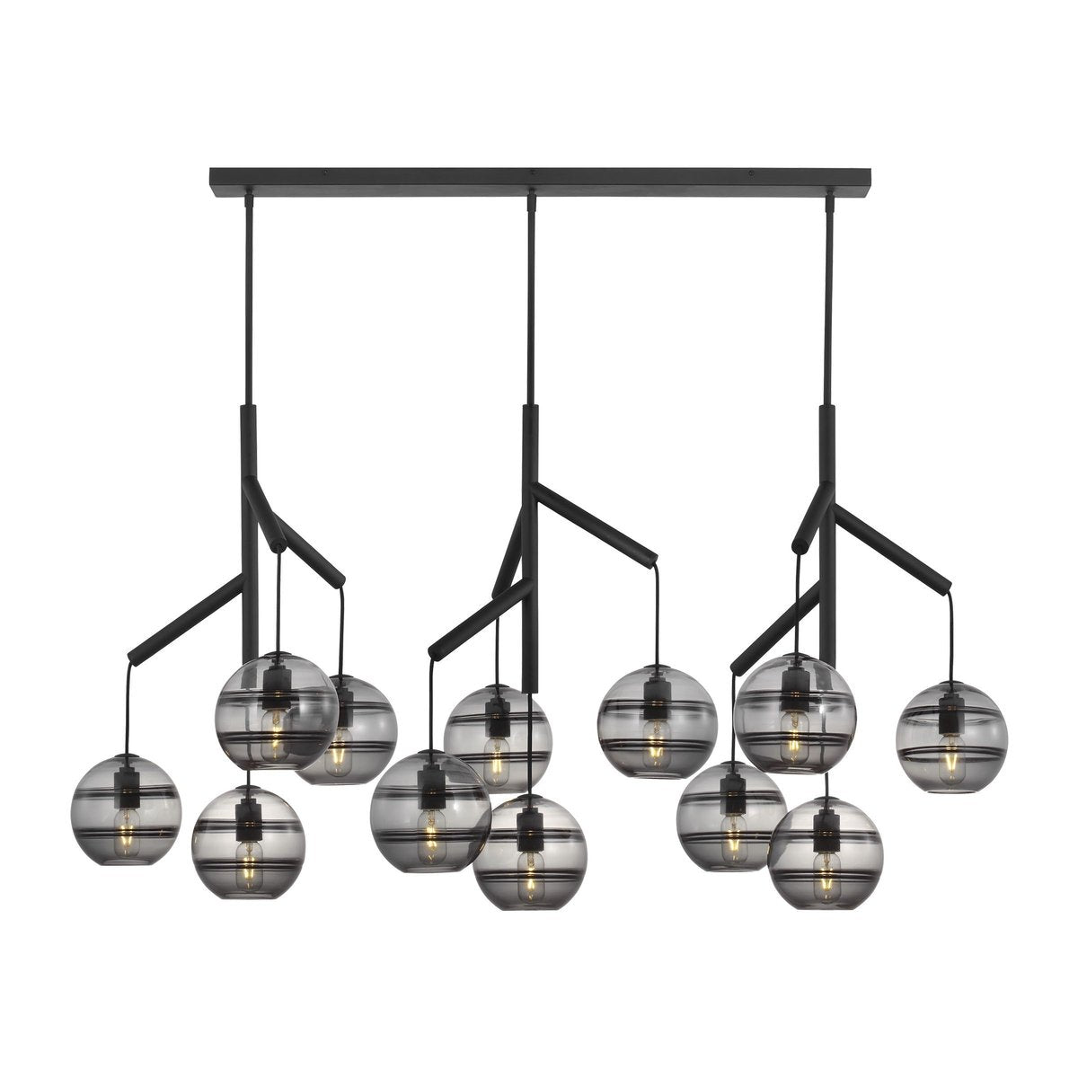 Art Glass Ball Sedona Triple Chandelier - Luster Gaze