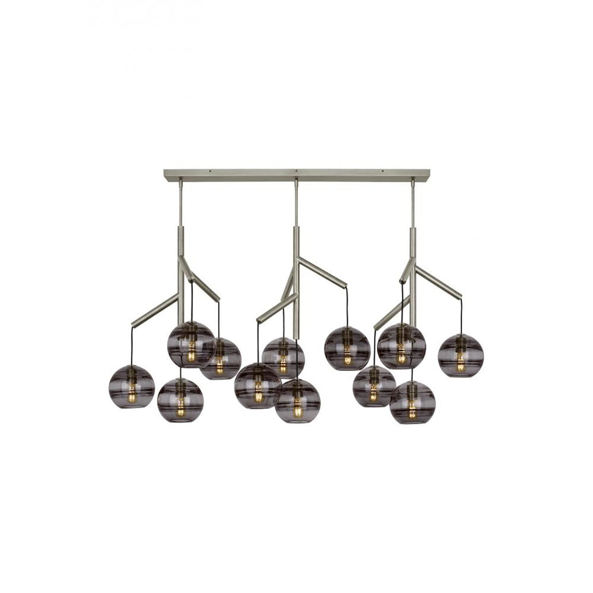 Art Glass Ball Sedona Triple Chandelier - Luster Gaze